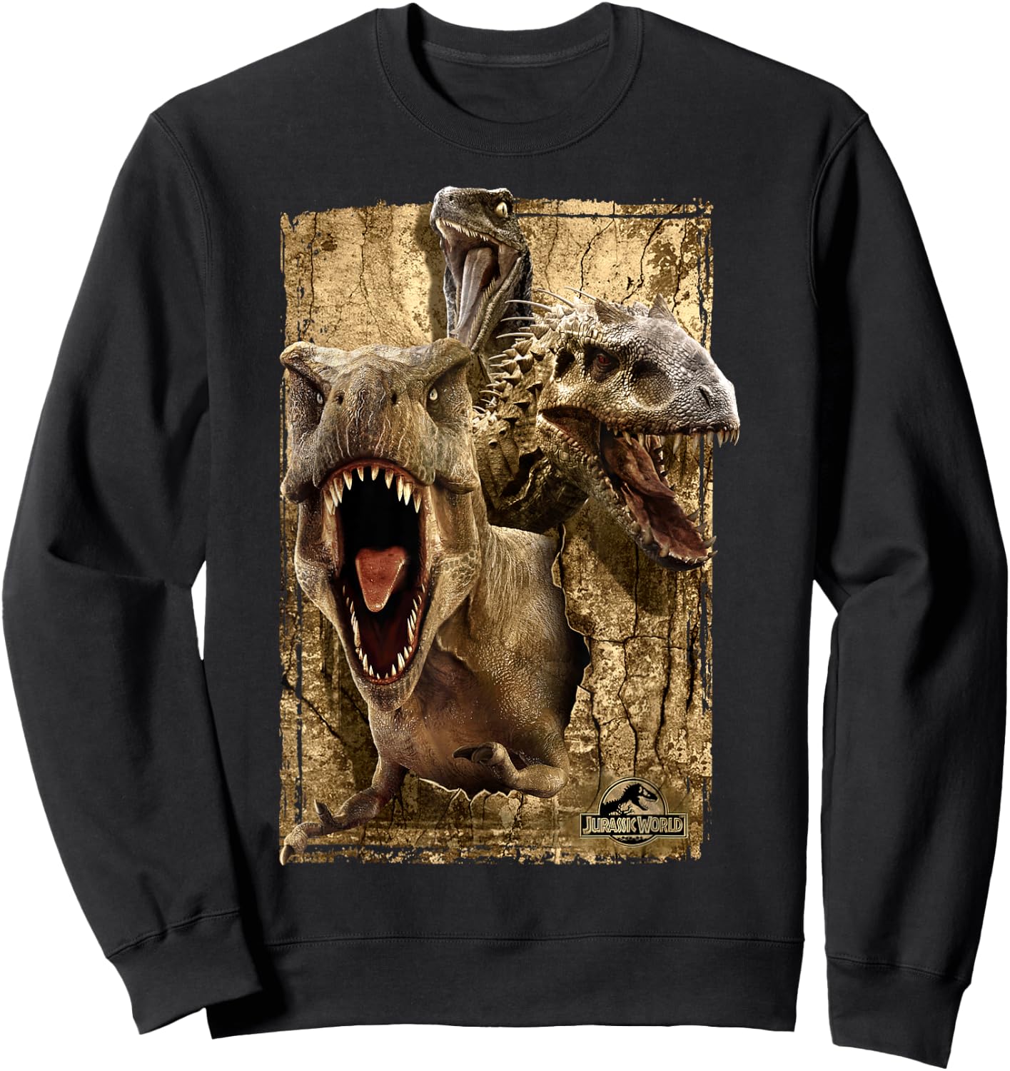 Jurassic World T-Rex Indominus Rex & Raptor Sweatshirt - Sweatshirt | Black