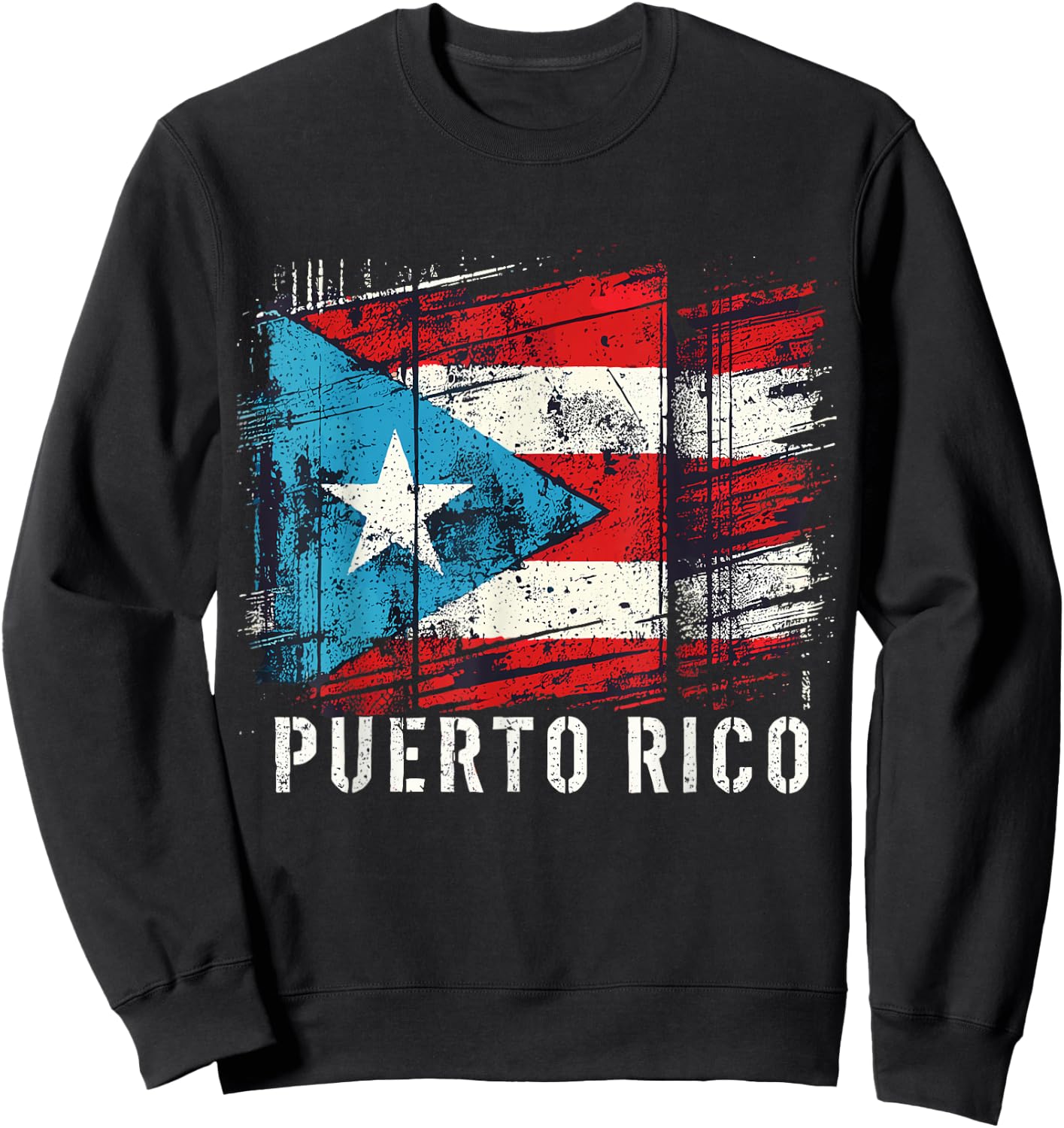 Puerto Rico Flag Heritage Month Hispanic Boricua Rica Sweatshirt - Sweatshirt | Black