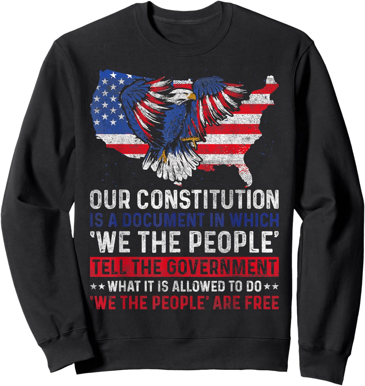 We The People Tell - US Constitution Patriotic American Women Men Sweatshirt - Sweatshirt | Black