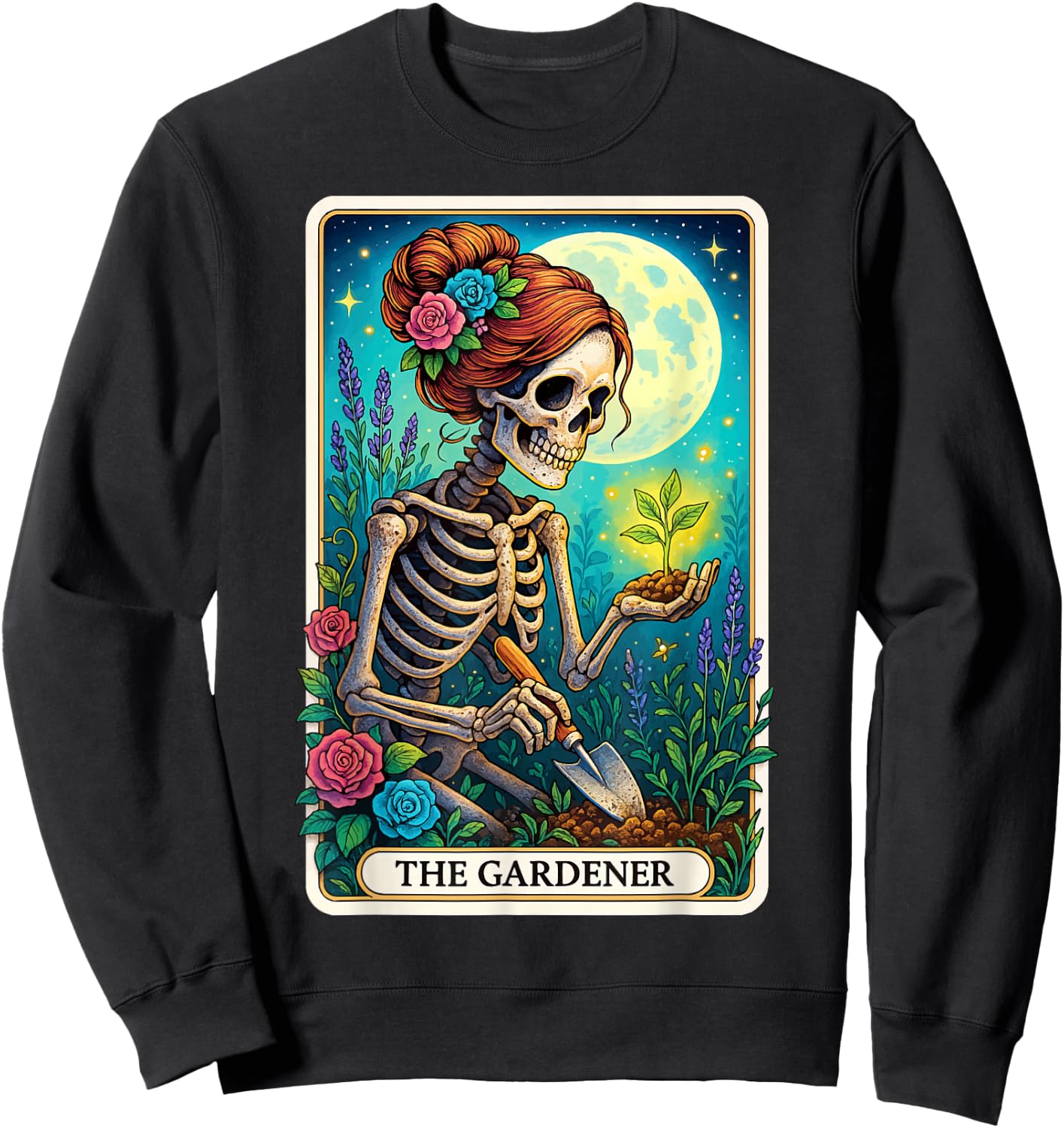 The Gardener Tarot Card Sweatshirt - Sweatshirt | Black