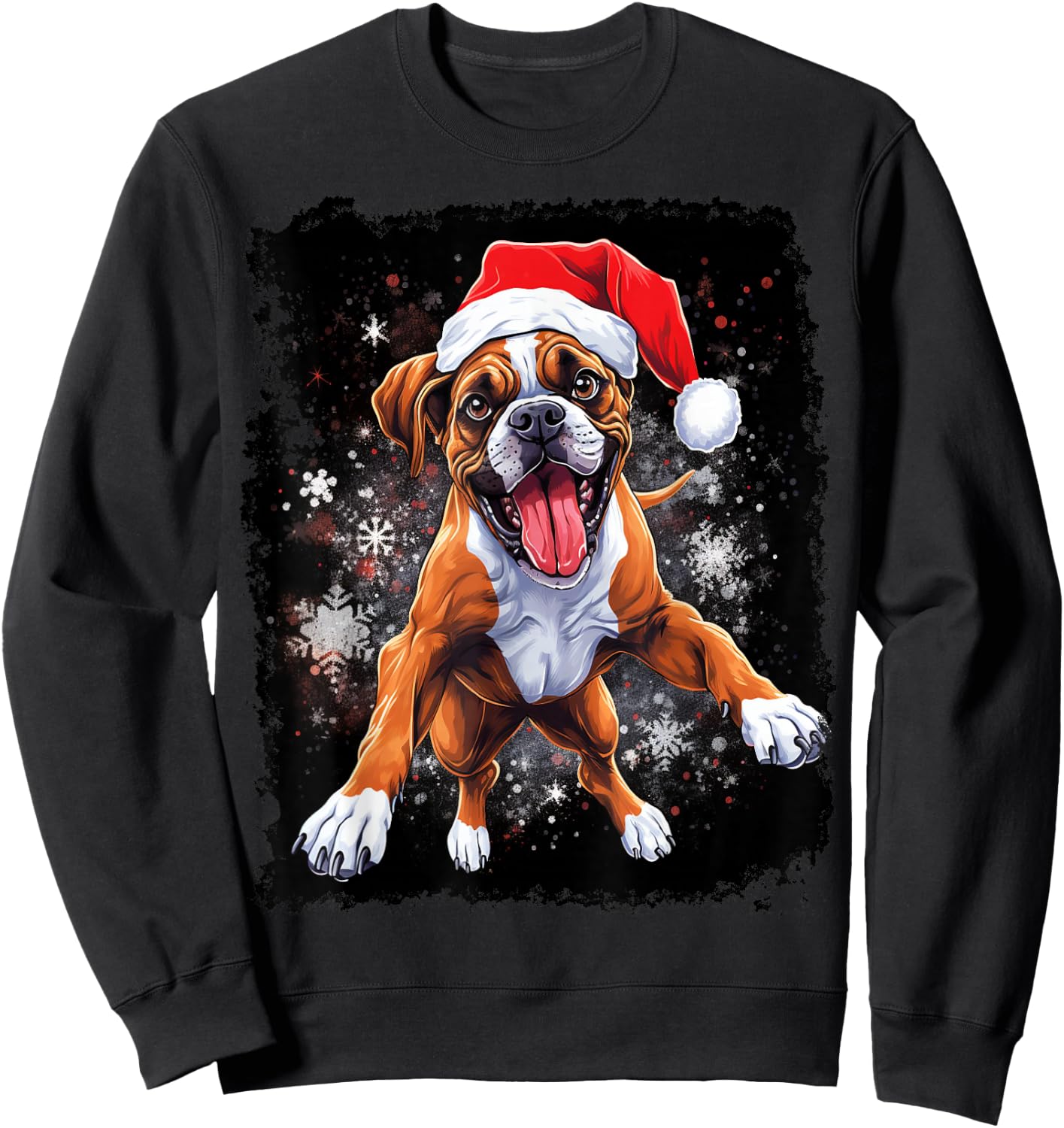 Christmas Boxer Dog Sweatshirt - Sweatshirt | Black
