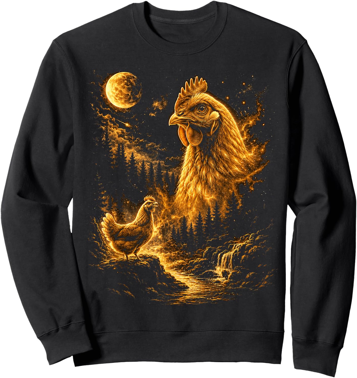Cute Chicken Boys Men Vintage Farm Animal Sweatshirt - Sweatshirt | Black