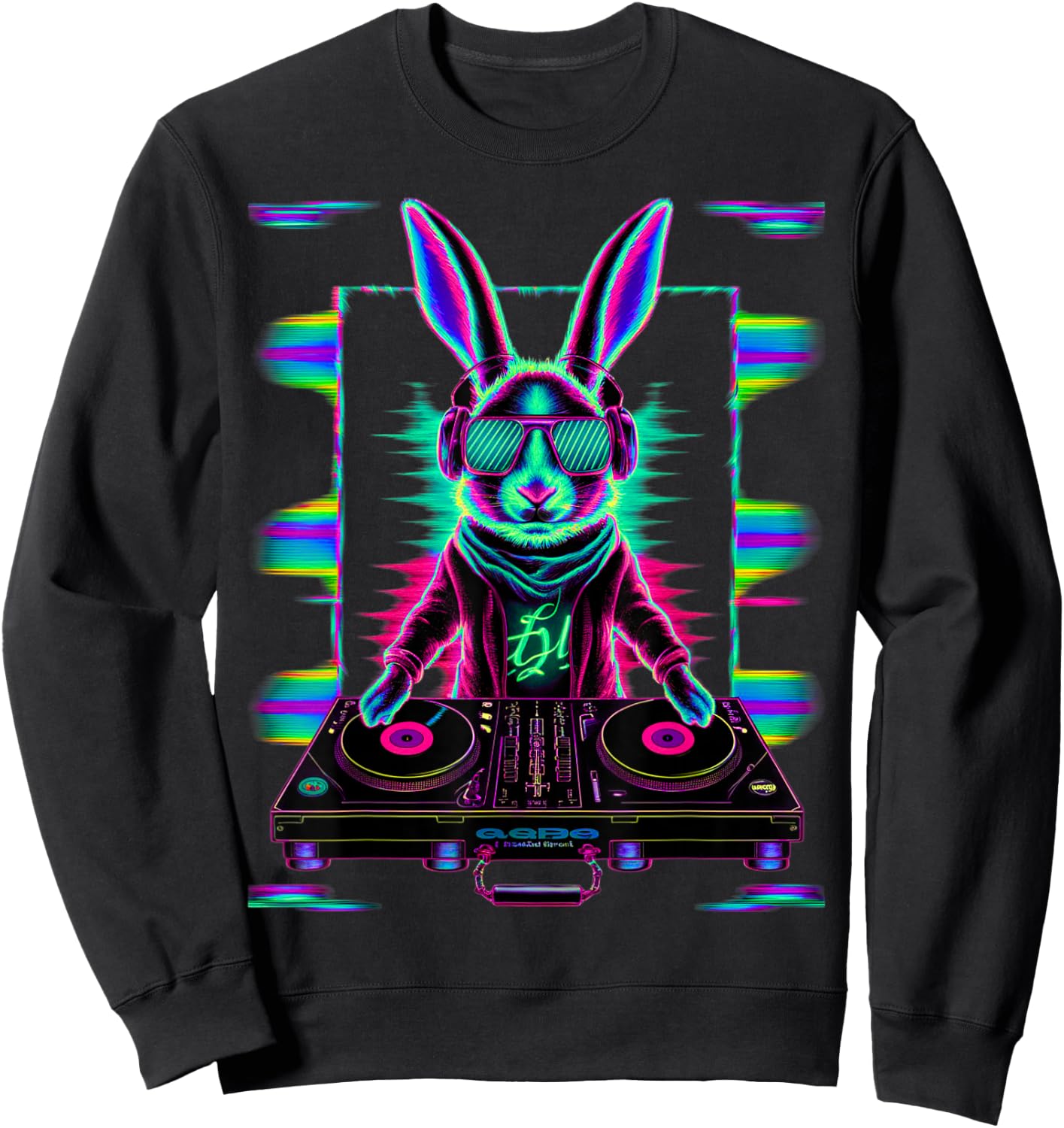 House Music Festival Bunny DJ Techno Rave EDM Osterhase Sweatshirt - Sweatshirt | Black