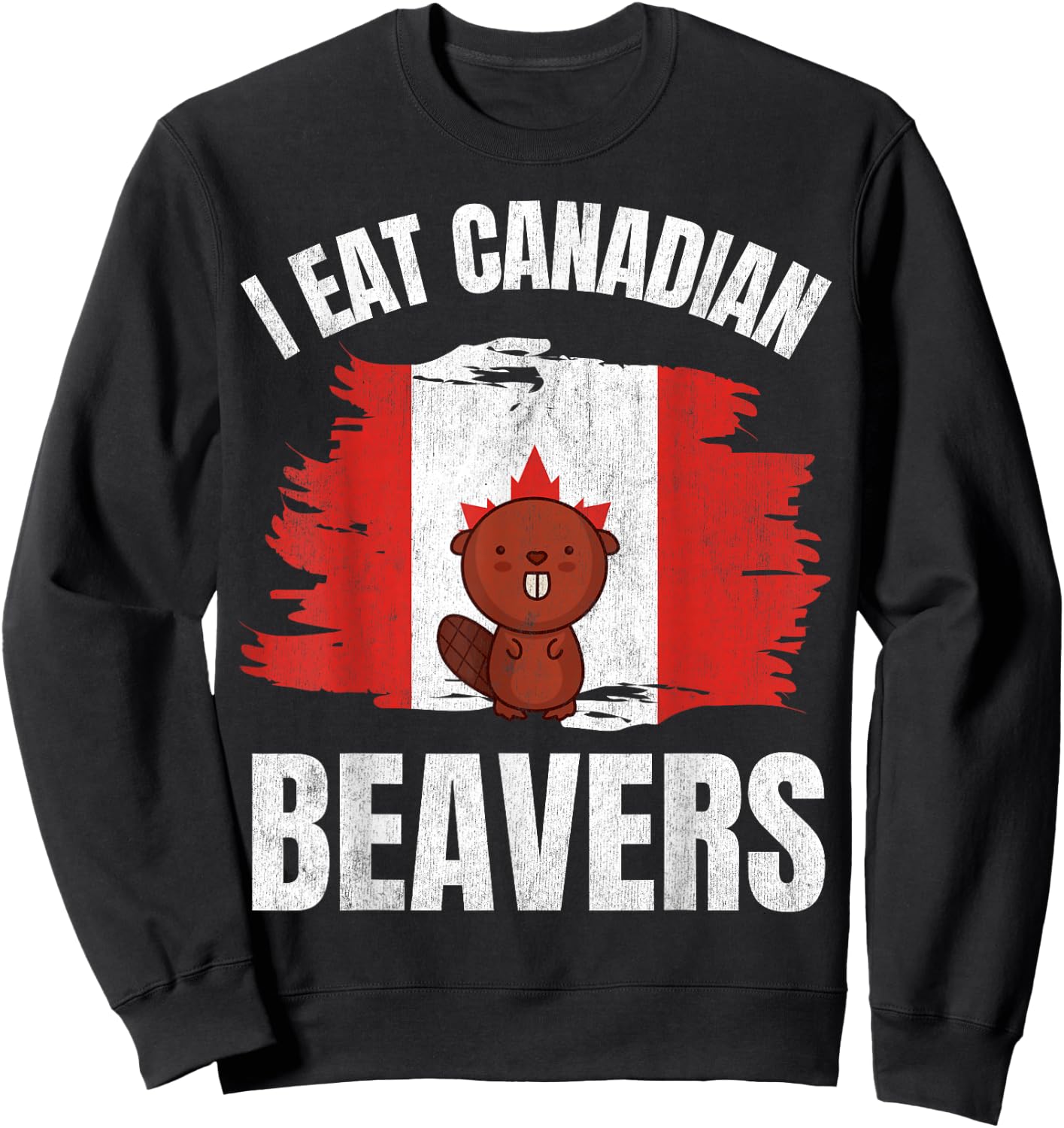 Funny Canadian Beaver, Funny Canada Sweatshirt - Sweatshirt | Black