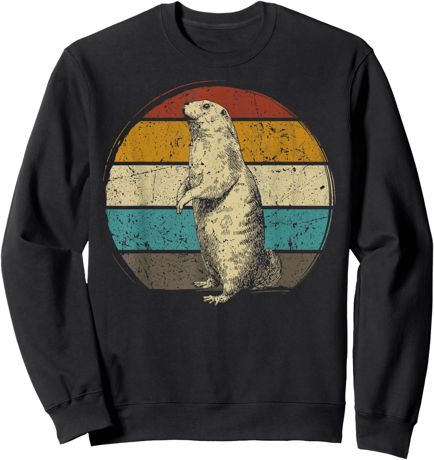 Prairie dog vintage for Prairie Dog Lover 60s 70s Retro Women Kids Sweatshirt - Sweatshirt | Black