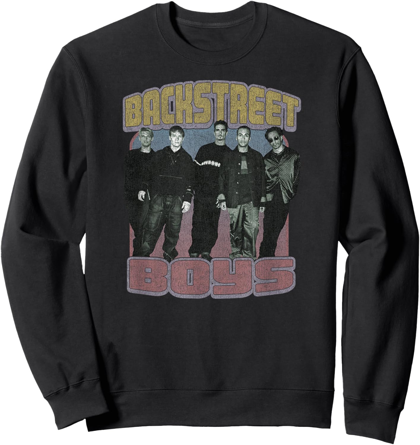 Backstreet Boys Distressed Group Photo Sweatshirt - Sweatshirt | Black