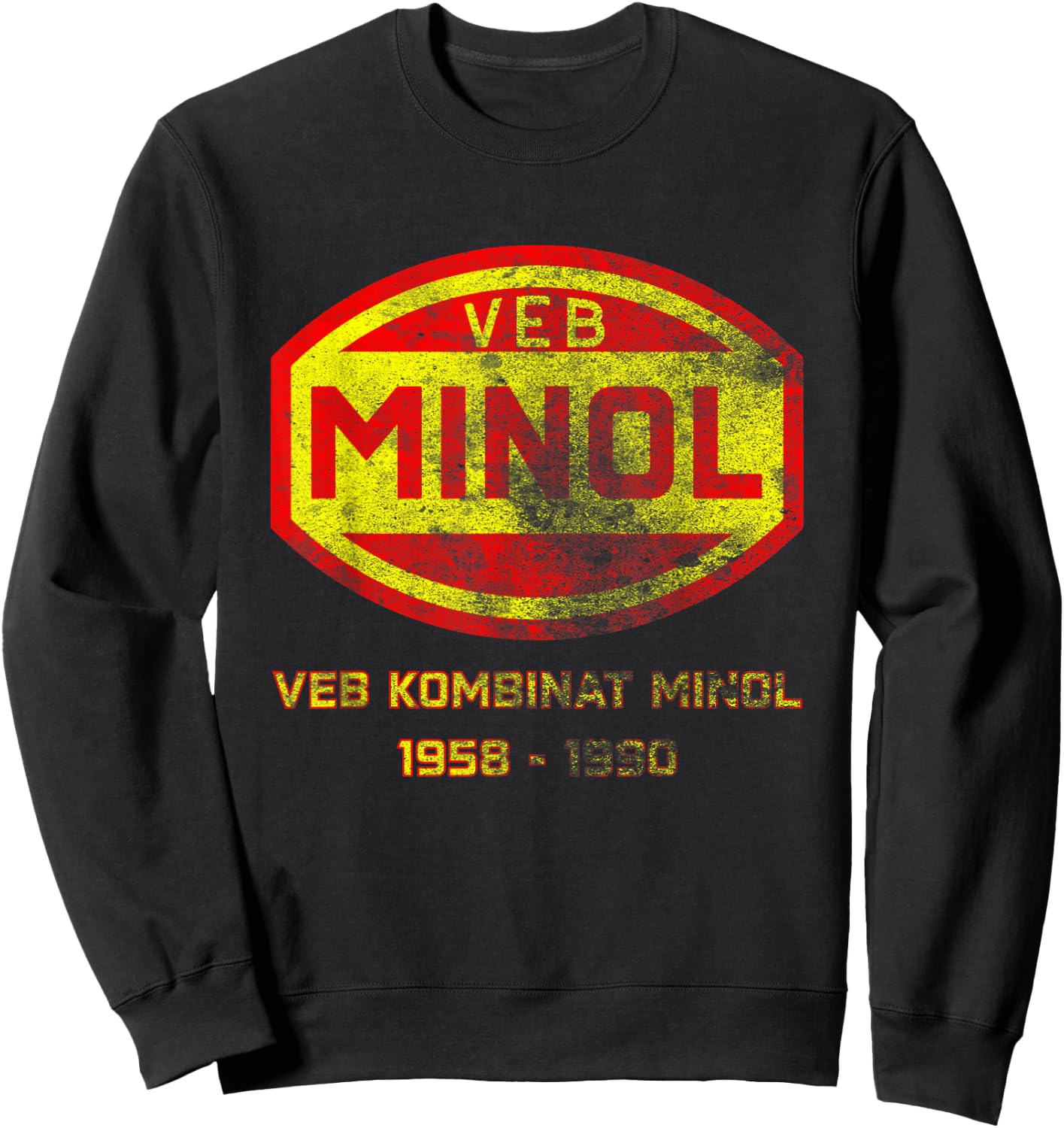 Minol (Grunge Effect) - VEB Folkseigene Berieb Minol , black Sweatshirt - Sweatshirt | Black