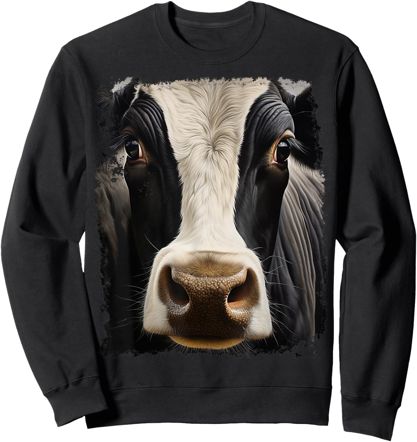 Noah&Friends Women's -Kids Black Animal Print Cow Sweatshirt - Sweatshirt | Black