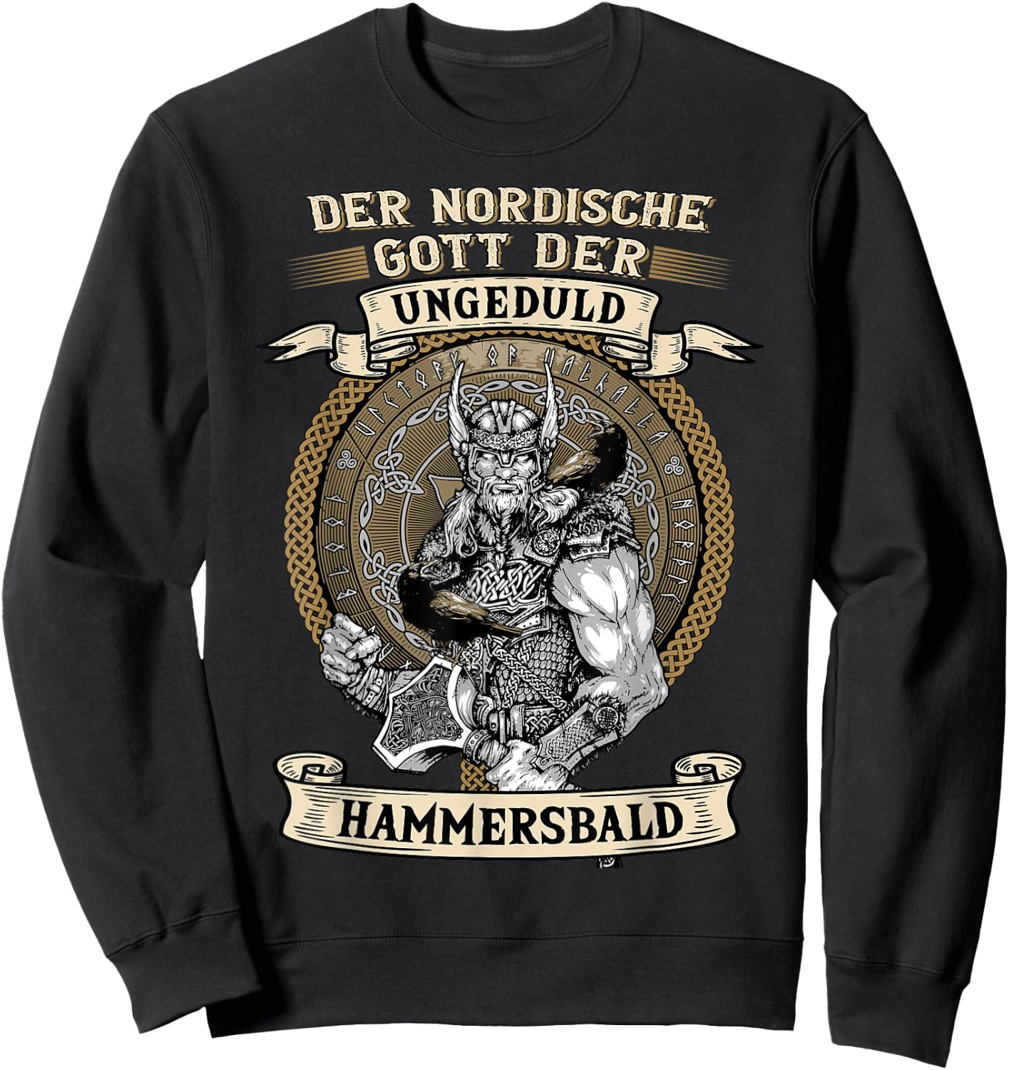 The Nordic God Impatience Hammersbald Viking Black S Sweatshirt - Sweatshirt | Black