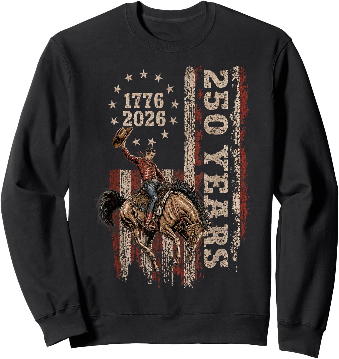 Western Country Cowboy 250 Years USA Women Sweatshirt - Sweatshirt | Black