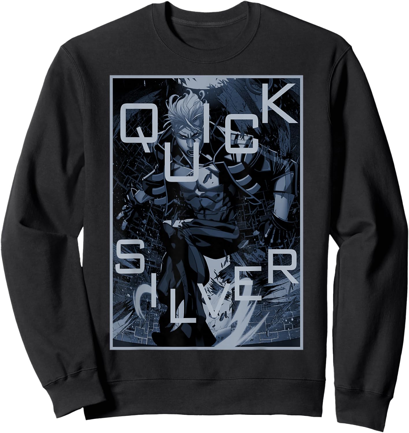 Marvel X-Men Quicksilver The Blink of an Eye Poster Sweatshirt - Sweatshirt | Black