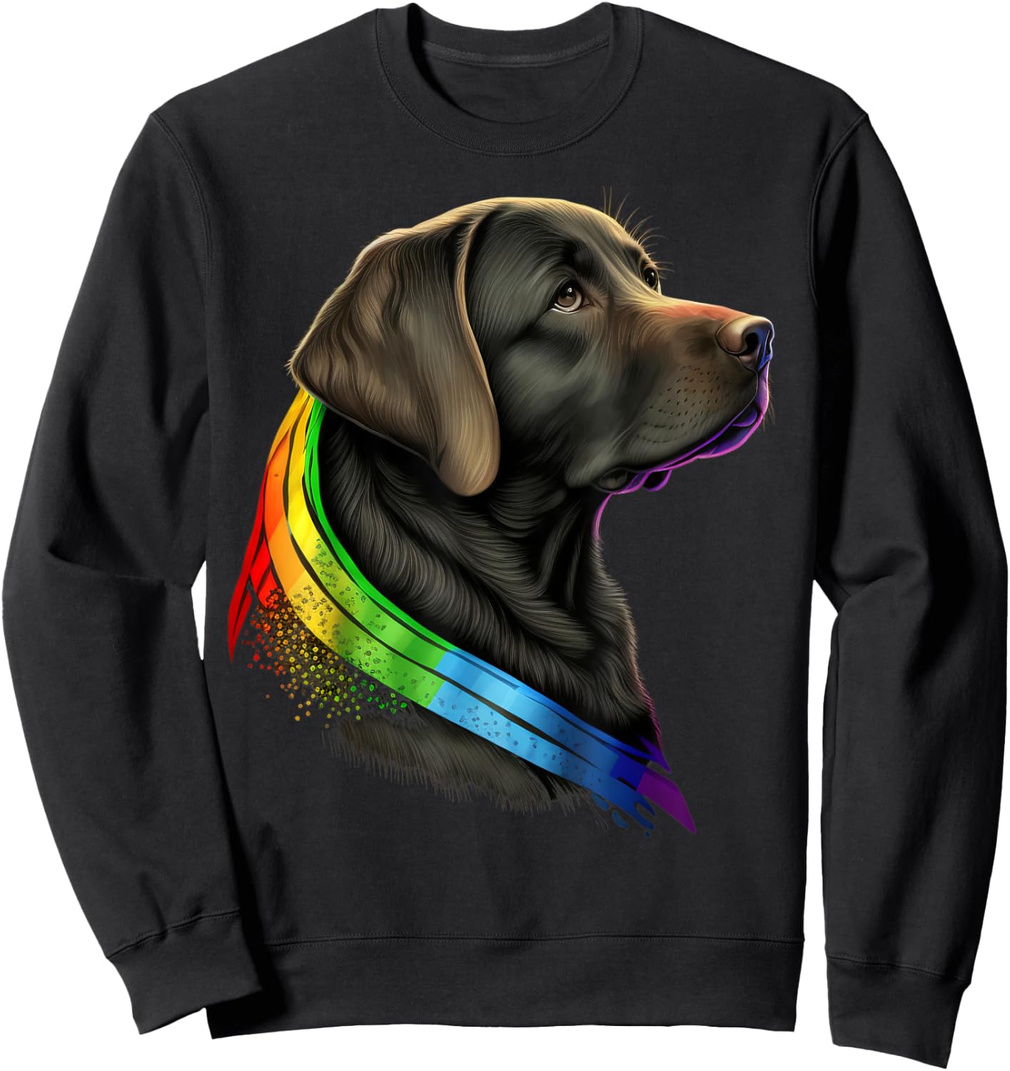 Labrador Gay Pride LGBT Rainbow on Labrador Retriever LGBTQ Sweatshirt - Sweatshirt | Black