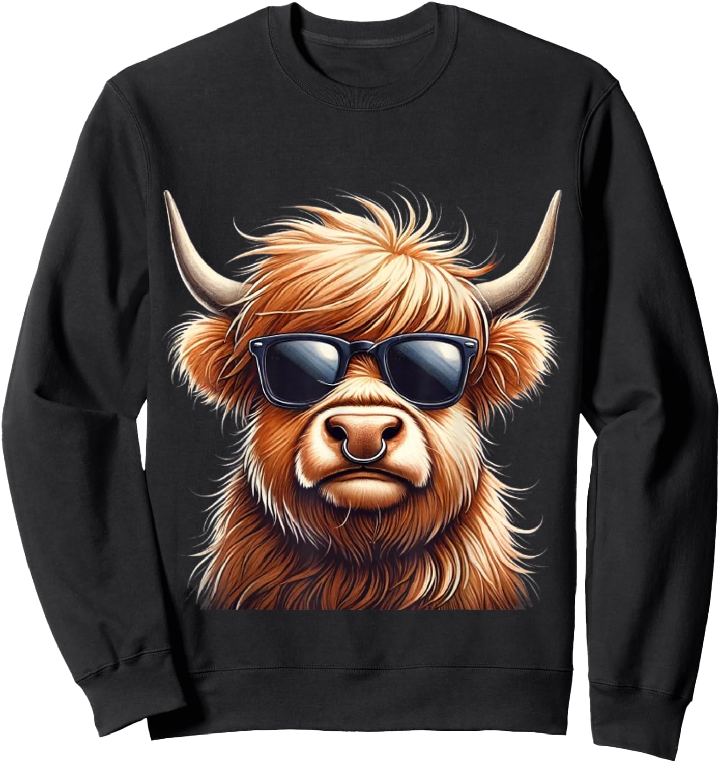 Highland cow design for farmers and highland cow Sweatshirt - Sweatshirt | Black