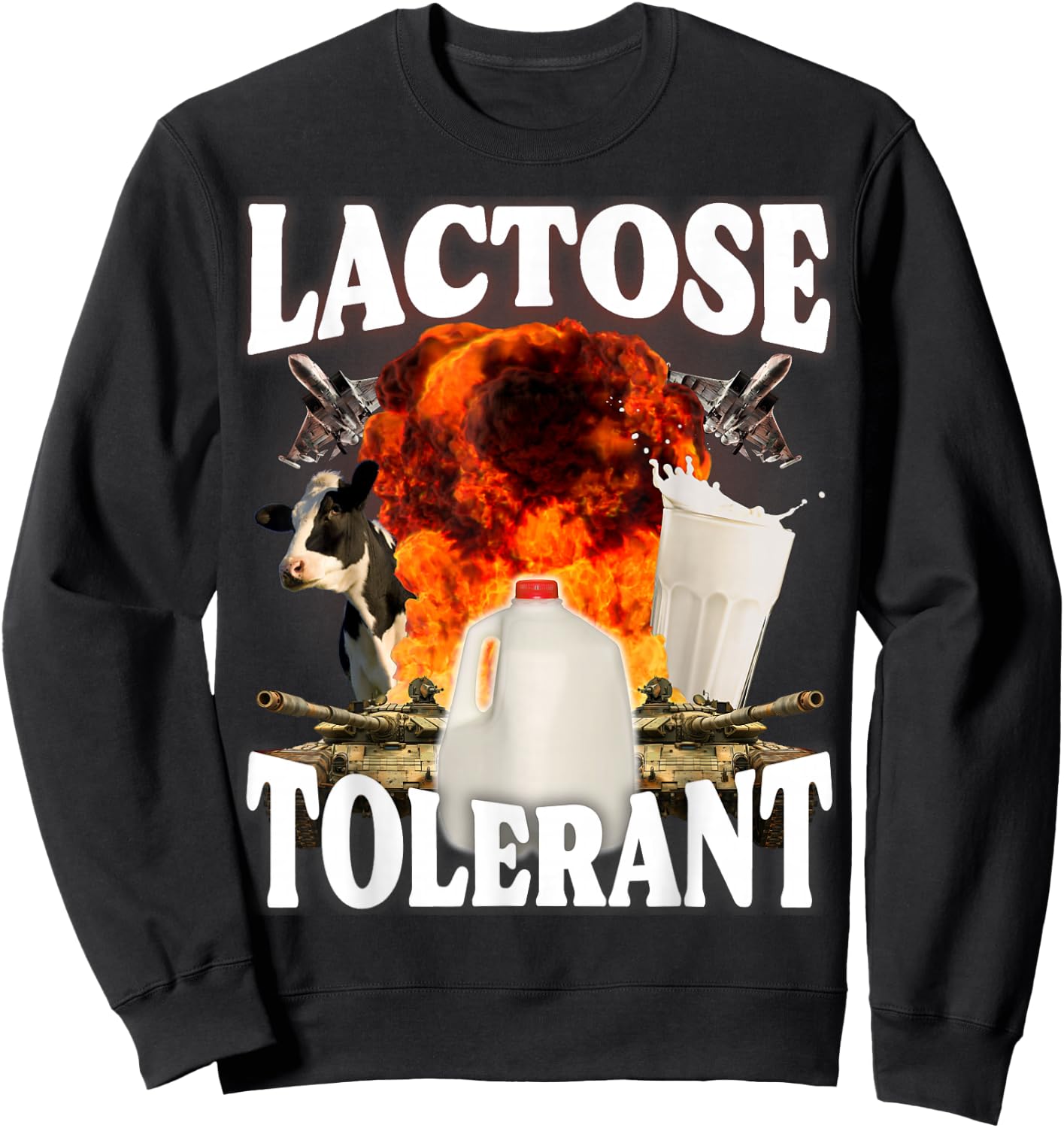 Lactose Tolerant , black Sweatshirt - Sweatshirt | Black