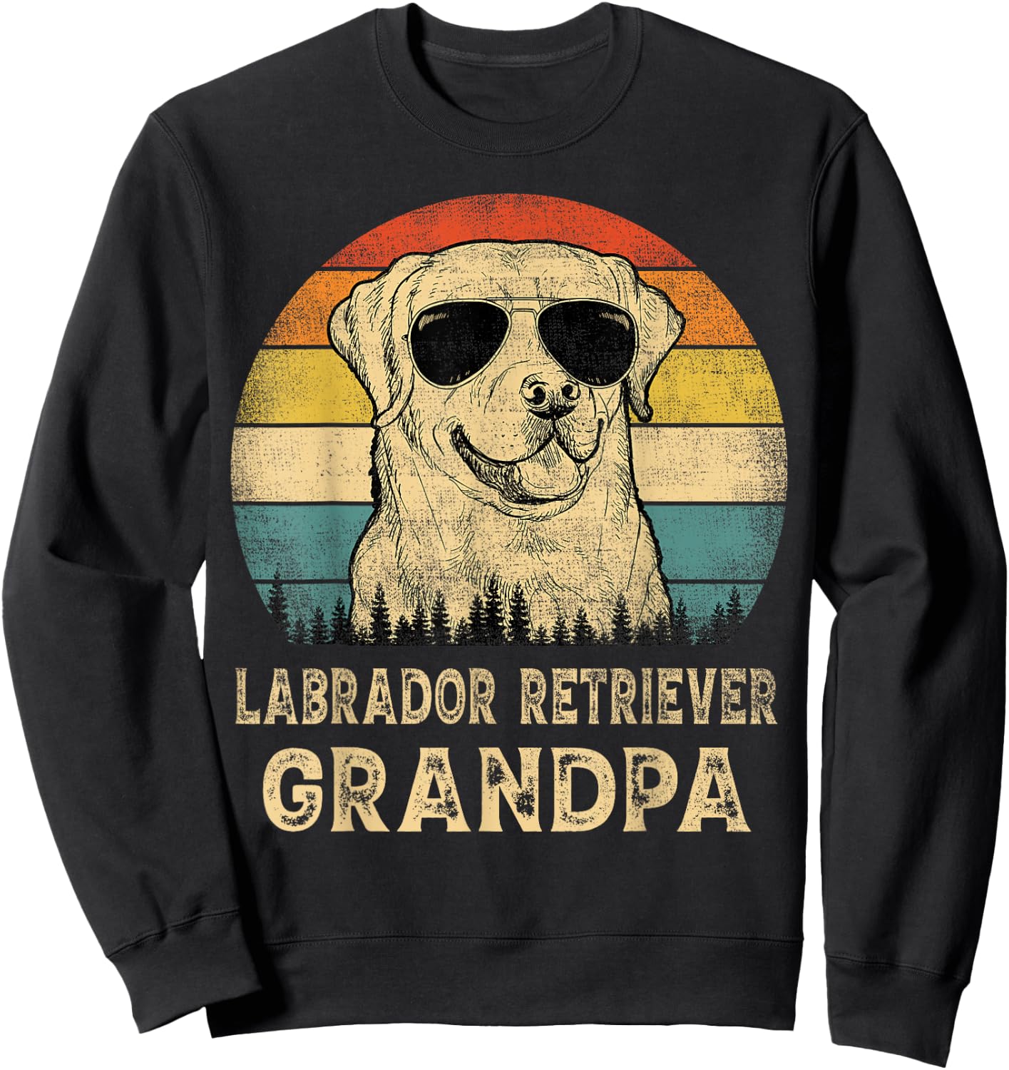 Vintage Labrador Retriever Grandpa Dog Lovers Father's Day Women Sweatshirt - Sweatshirt | Black