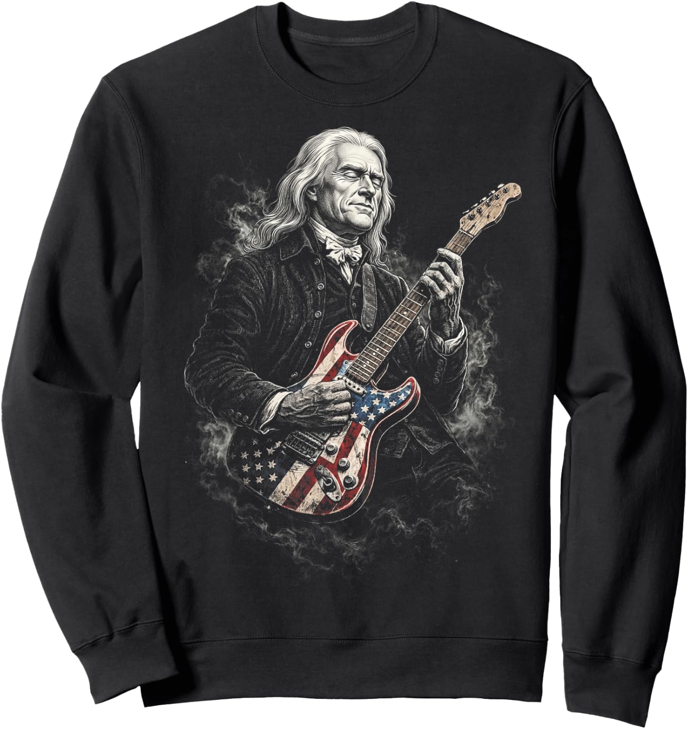Thomas Jefferson Guitar Sweatshirt - Sweatshirt | Black