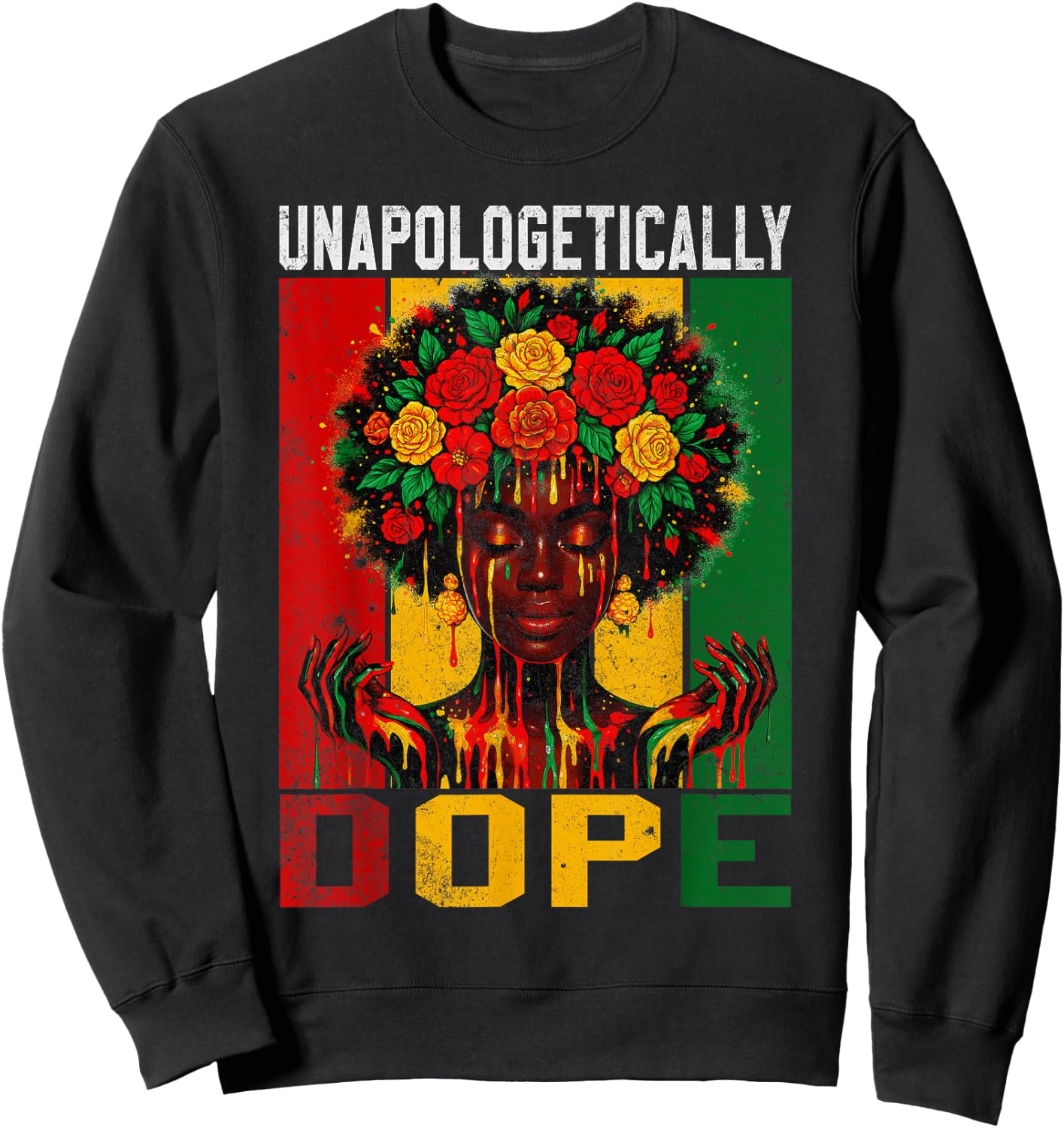 Unapologetically Dope Juneteenth Black Queen Women Girls Sweatshirt - Sweatshirt | Black