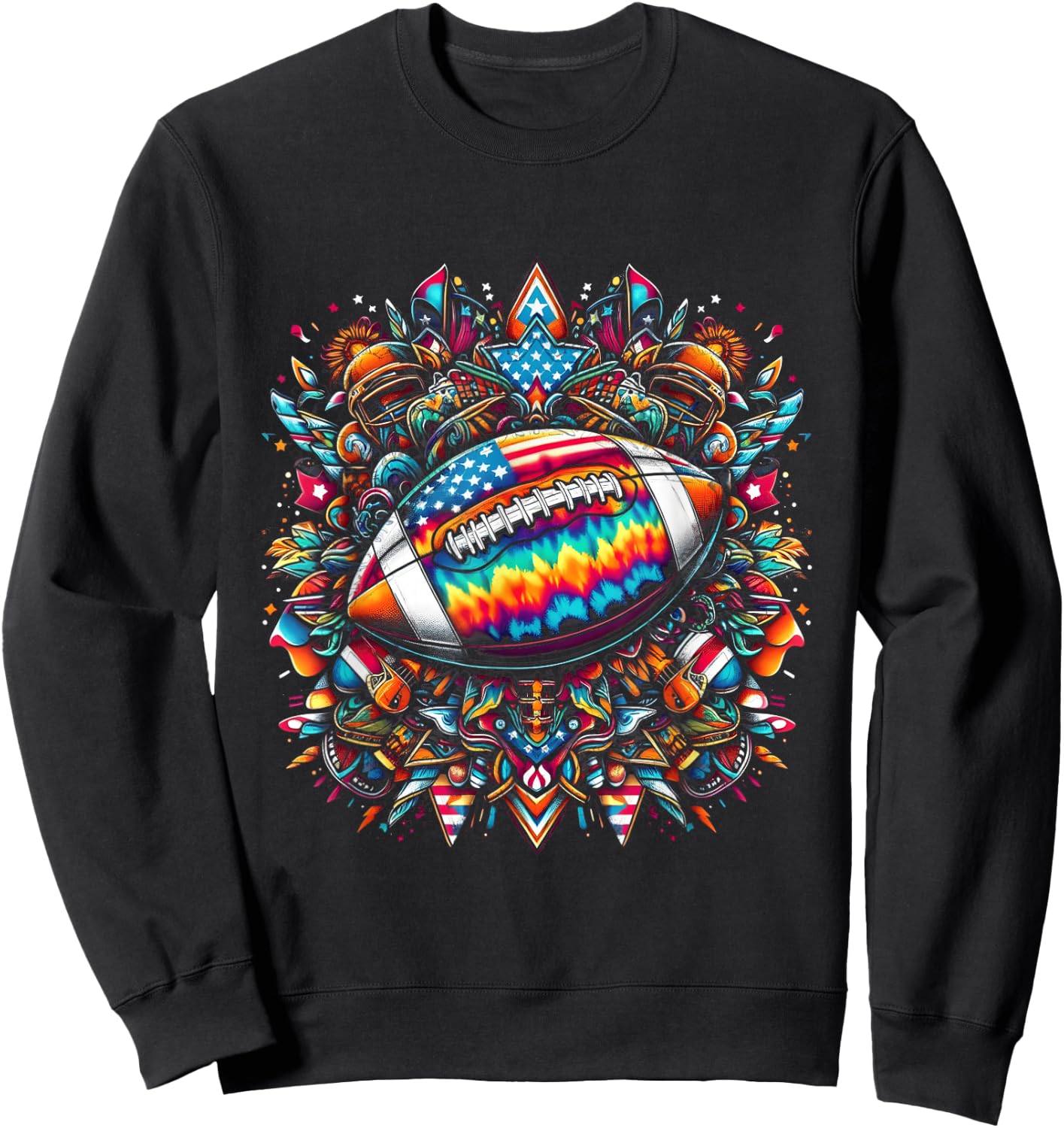 Tie-Dye American Football Sweatshirt - Sweatshirt | Black
