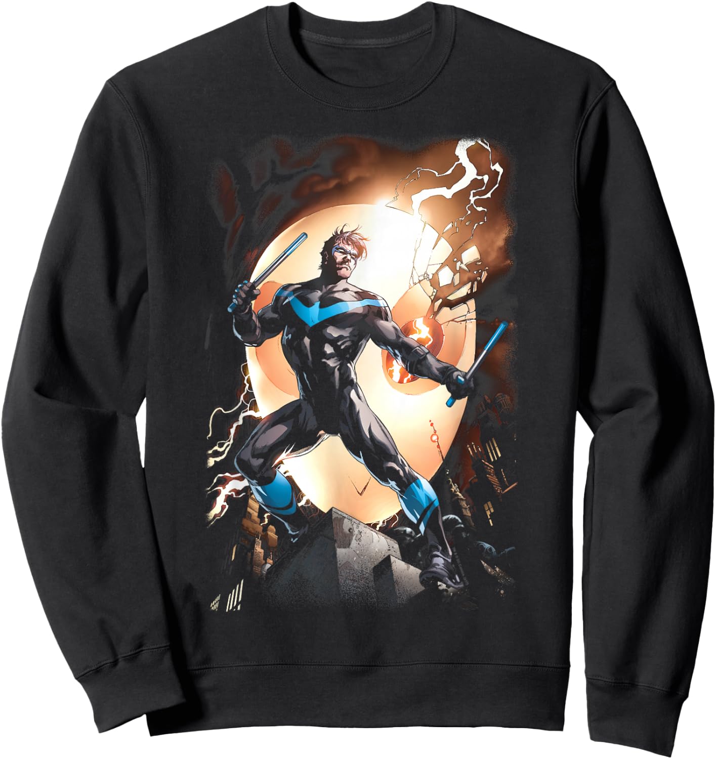 Batman Nightwing Against Owls Sweatshirt - Sweatshirt | Black