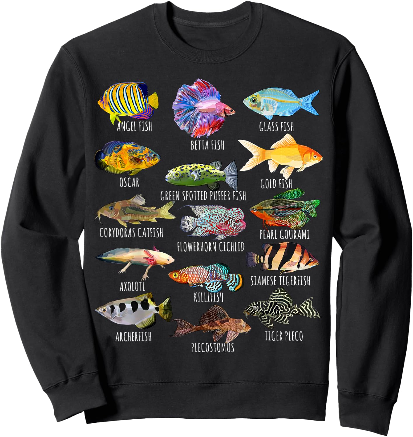 Fishkeeping Fish Species Biology Types of Aquarium Fish Small Sweatshirt - Sweatshirt | Black