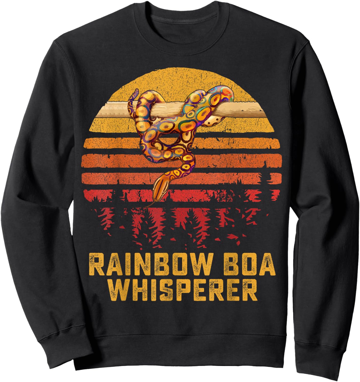 Rainbow Boa Whisperer Zoo Reptile Venom Snake Sweatshirt - Sweatshirt | Black