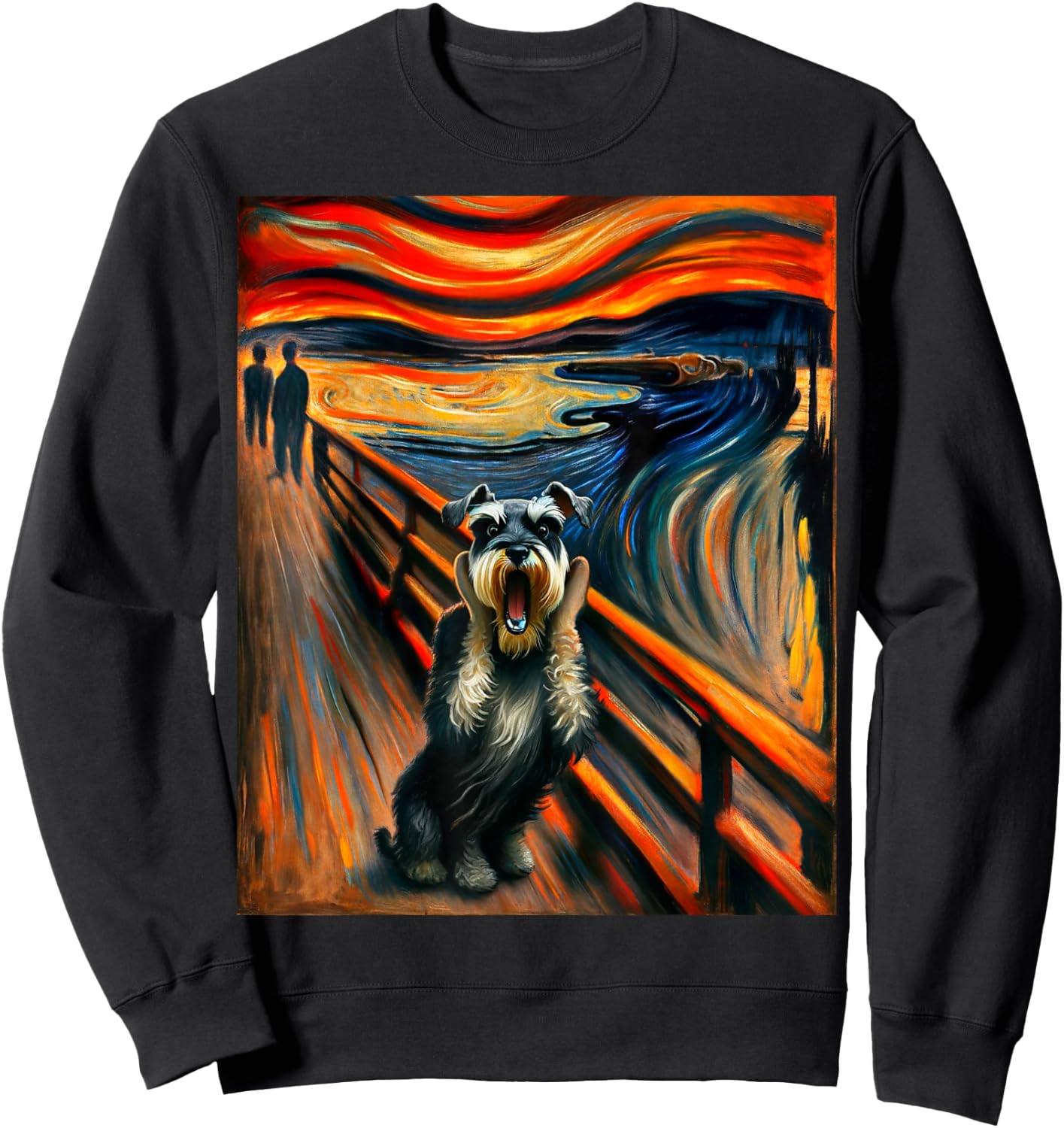 Expressionist Artsy Schnauzer Mini Dog | Artistic Schnauzer Sweatshirt - Sweatshirt | Black