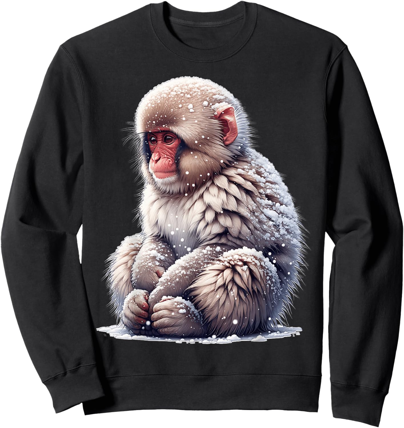 Snow Monkey Design Sweatshirt - Sweatshirt | Black
