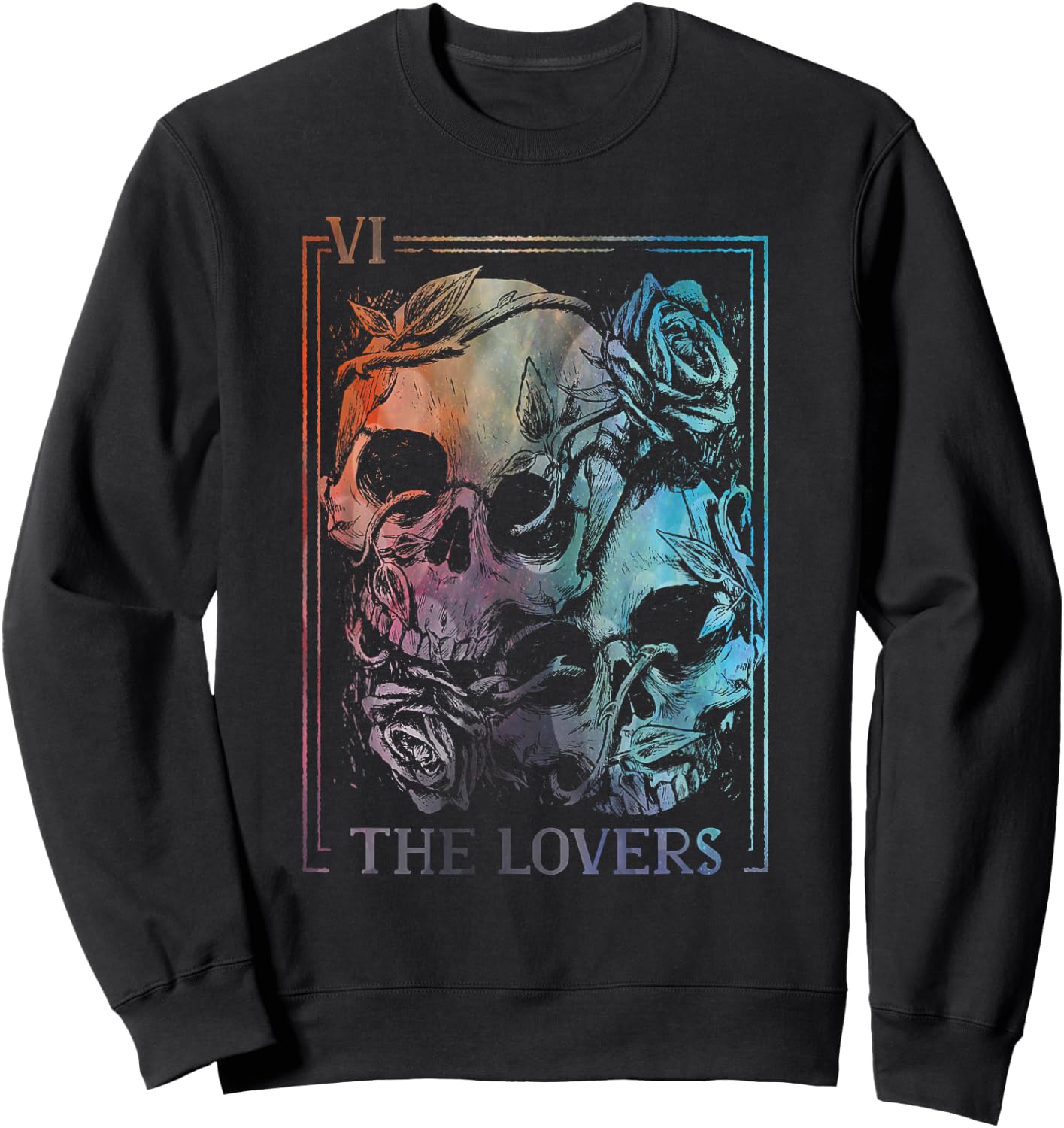 The Lovers Tarot Card Occult Goth Halloween Gothic Soulmate Sweatshirt - Sweatshirt | Black
