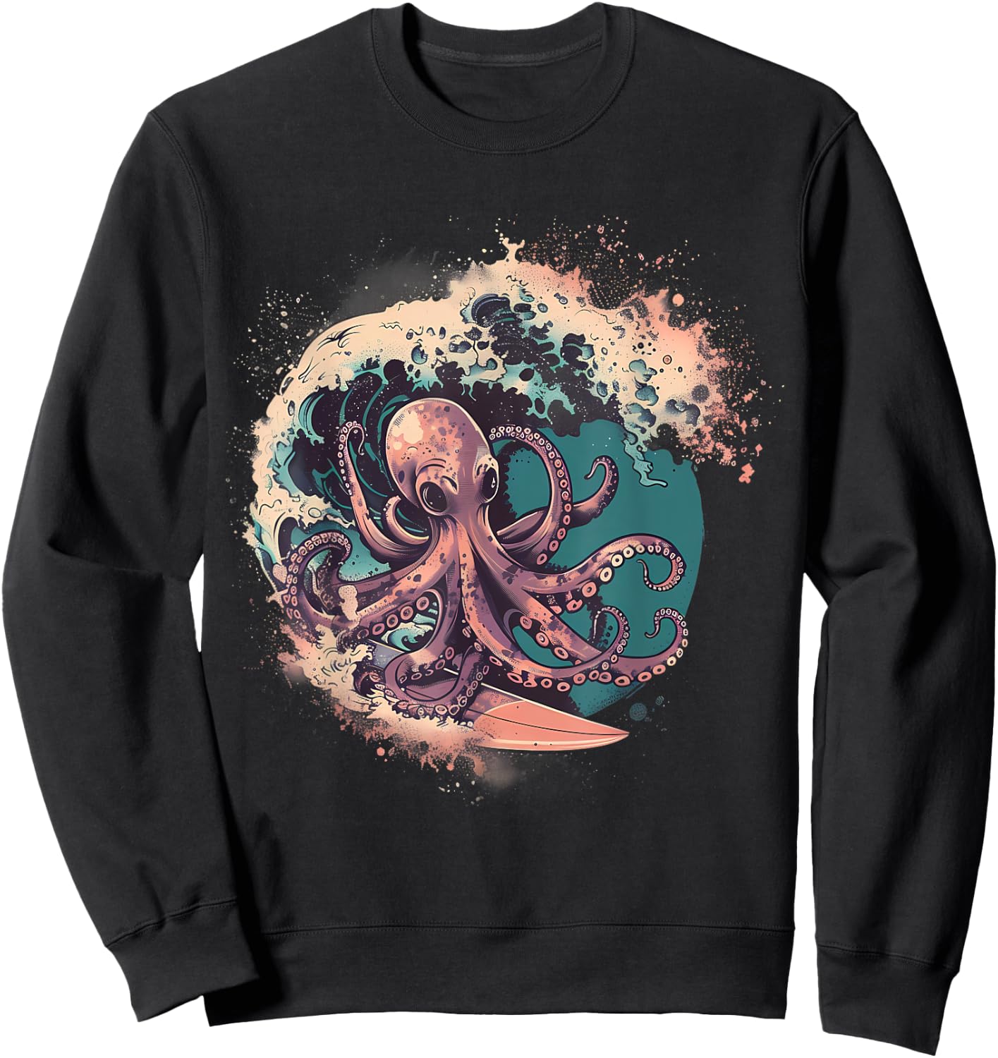 Cthulhu Sea Monster Ocean Sea Animal Octopus Lover Surfing Sweatshirt - Sweatshirt | Black