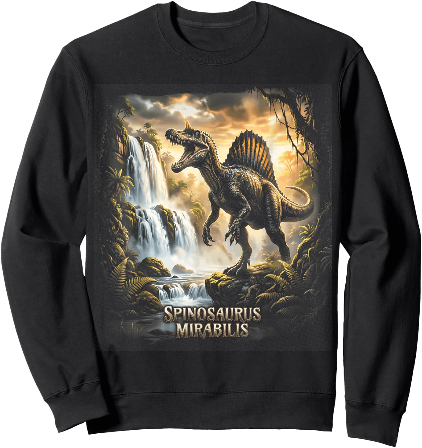 Spinosaurus Mirabilis Prehistoric Dinosaur Sweatshirt - Sweatshirt | Black