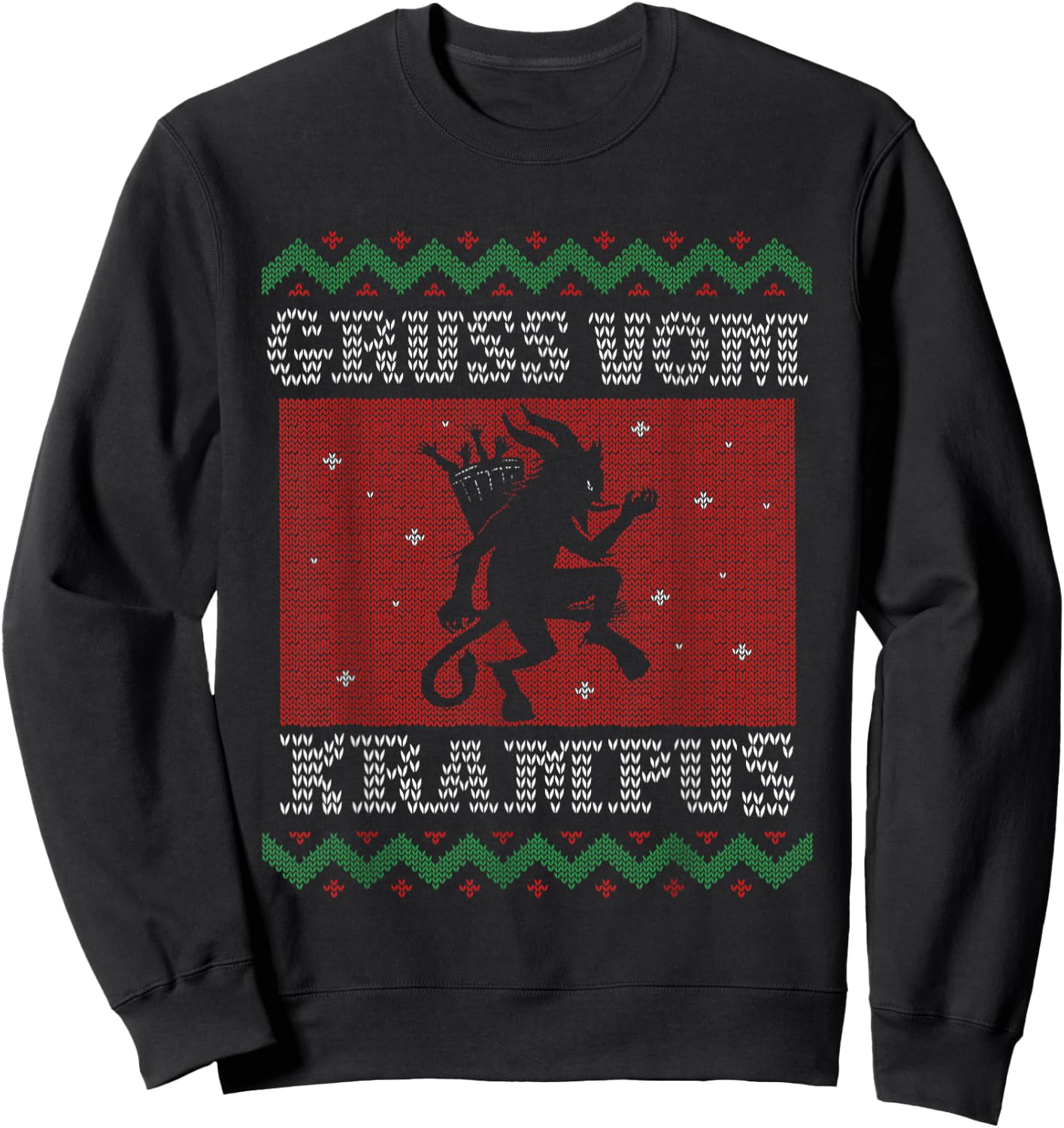 Retro Krampus Designs & Women Kramperl Christmas Demon Ugly Christmas Gruss Vom Krampus Sweatshirt - Sweatshirt | Black