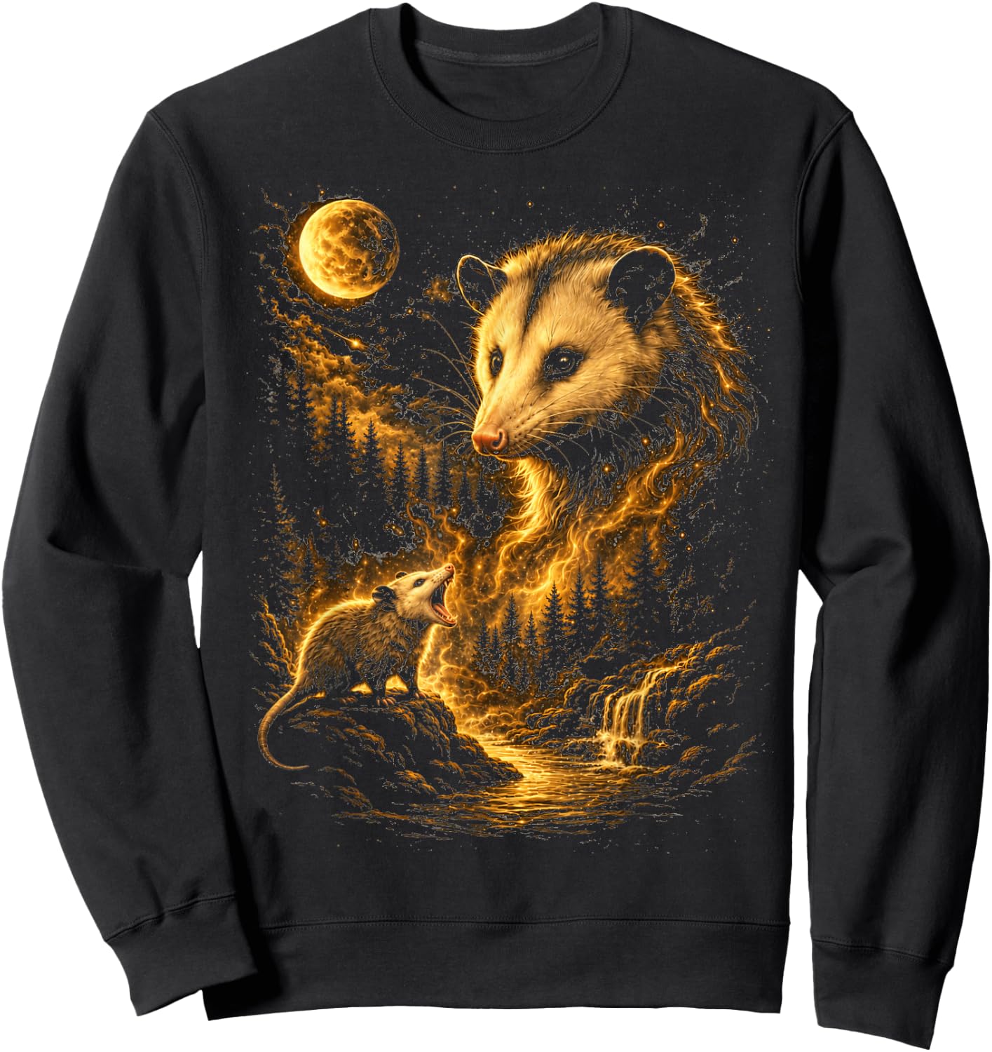 Opossum Boys Men Nature Animal Vintage Possum Sweatshirt - Sweatshirt | Black