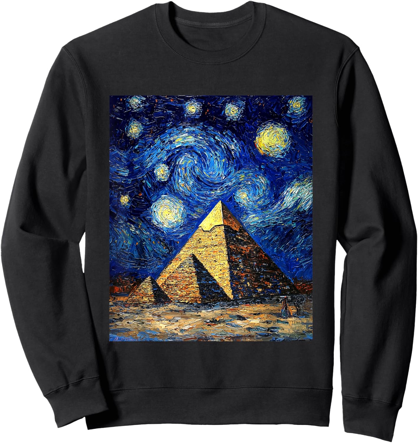 Pyramid Egyptian Egypt - Van Gogh Style - Starry Night Sweatshirt - Sweatshirt | Black