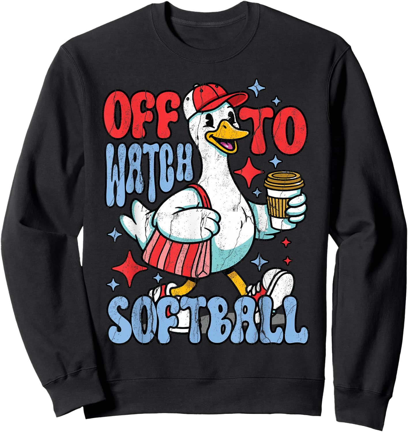 Funny Player Goose Off to Watch Softball Lover Game Day Boys Sweatshirt - Sweatshirt | Black