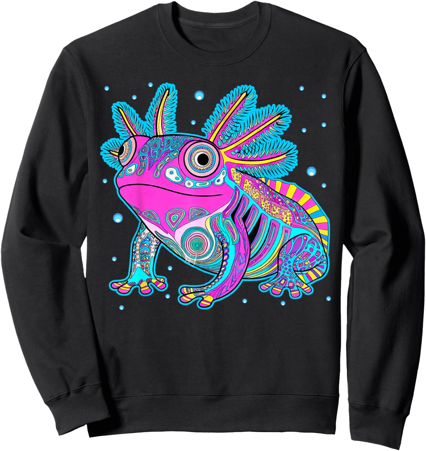 Axolotl Art Aztec Mexican Salamander Mexico Cinco De Mayo Sweatshirt - Sweatshirt | Black
