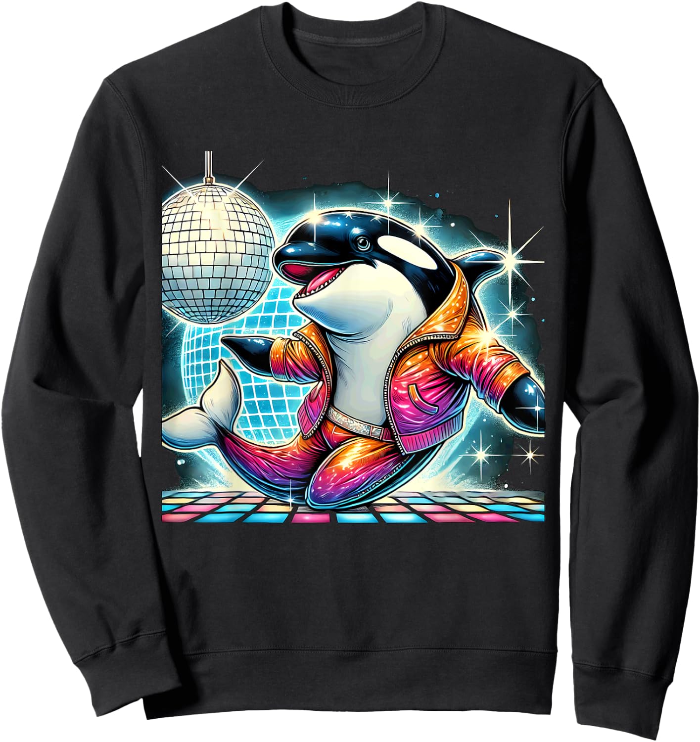 Aesthetic Orca Disco Sweatshirt - Sweatshirt | Black