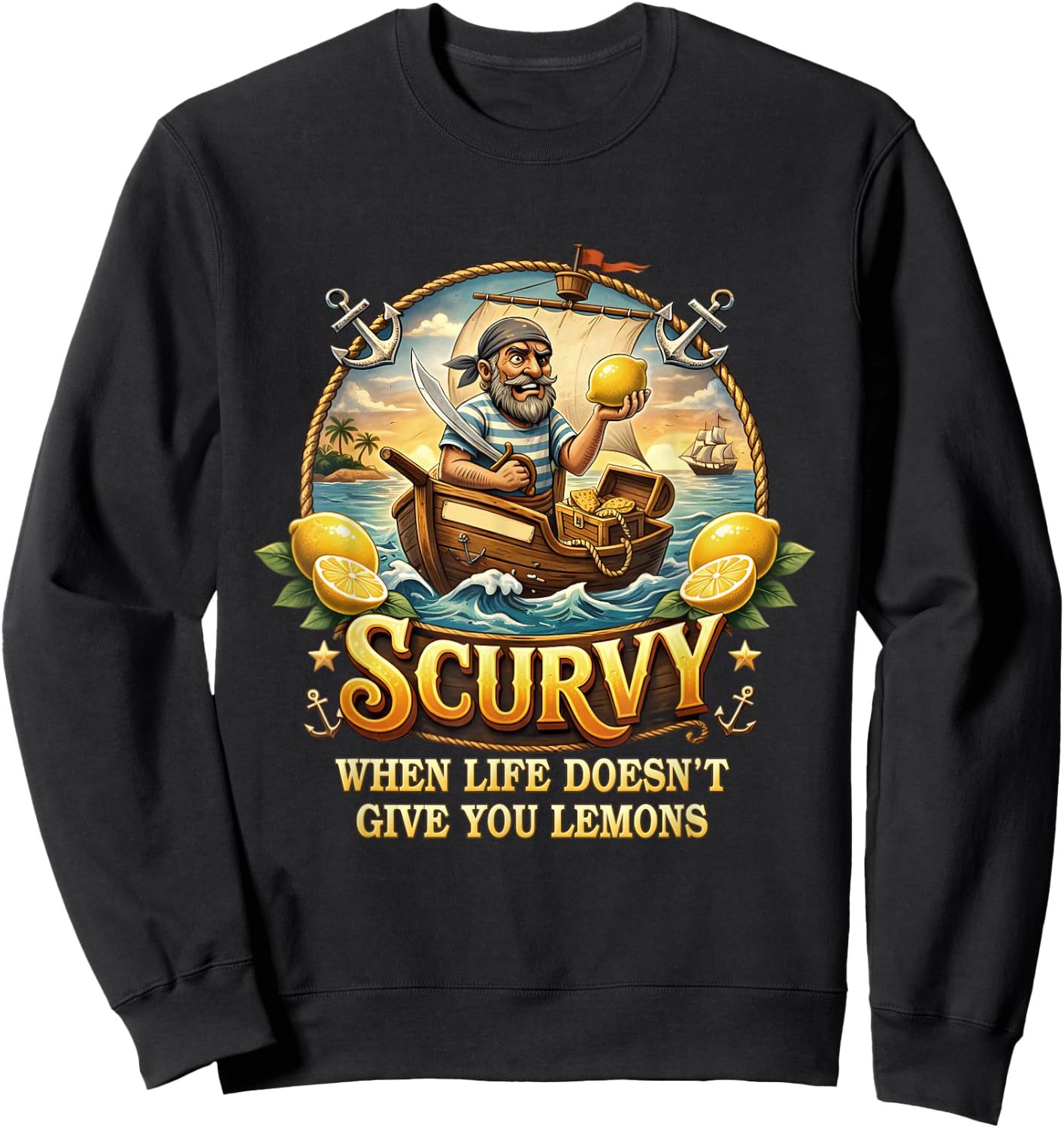 Ship Sailing Sweatshirt - Sweatshirt | Black