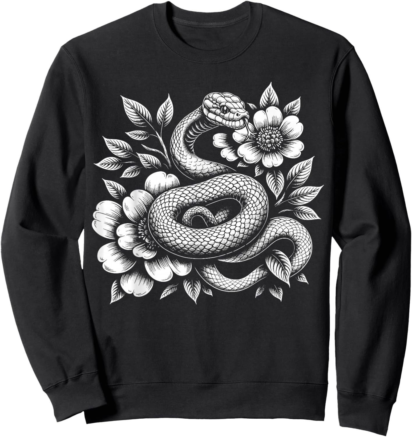 Snake Flowers Sweatshirt - Sweatshirt | Black