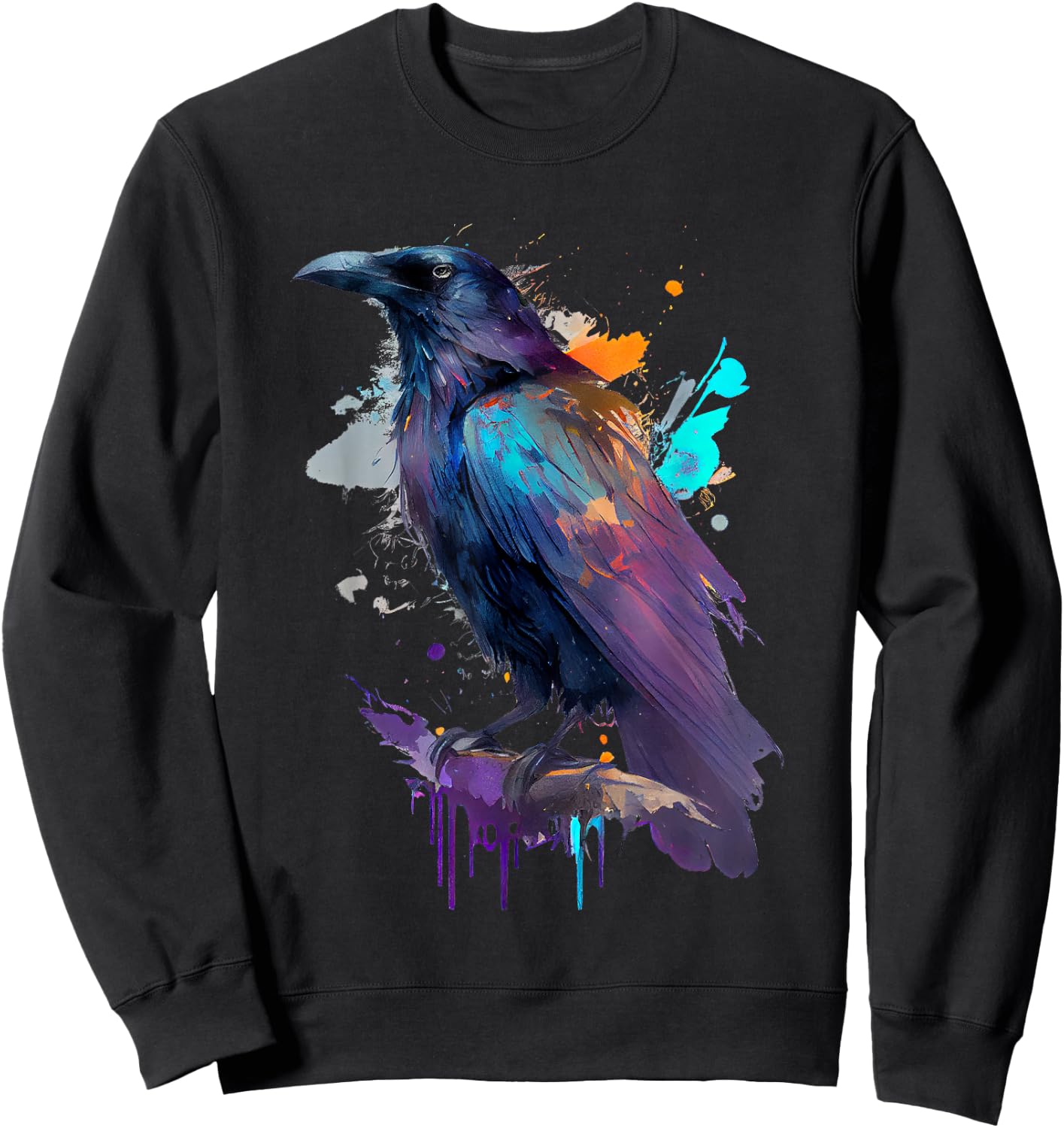 Raven colorful Sweatshirt - Sweatshirt | Black