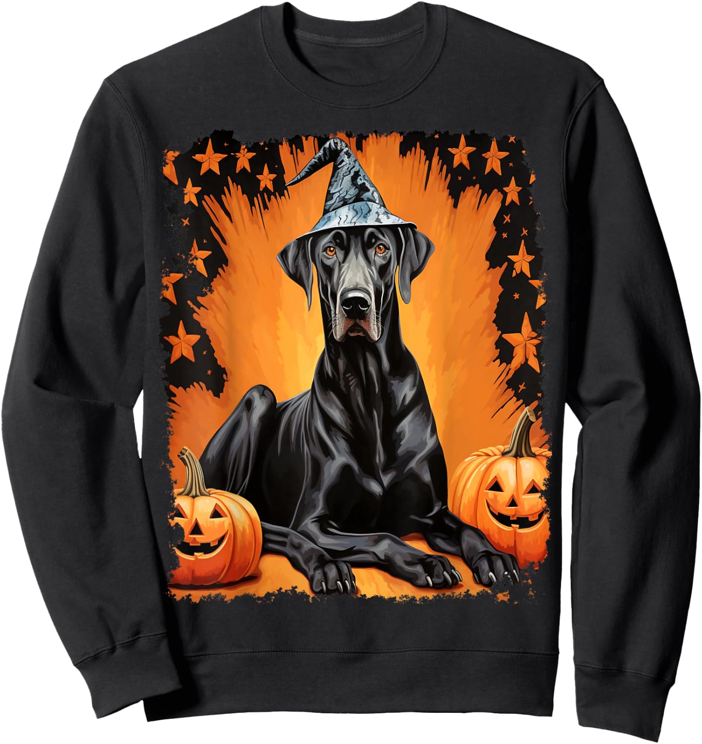 Great Dane Halloween Dog Men Women Kids Sweatshirt - Sweatshirt | Black