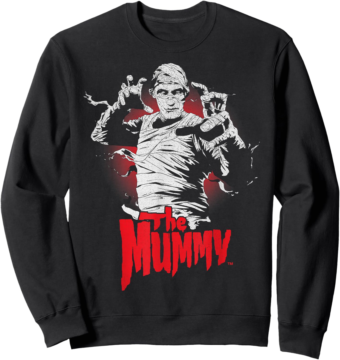 Universal Monsters Distressed The Mummy Portrait Logo Sweatshirt - Sweatshirt | Black