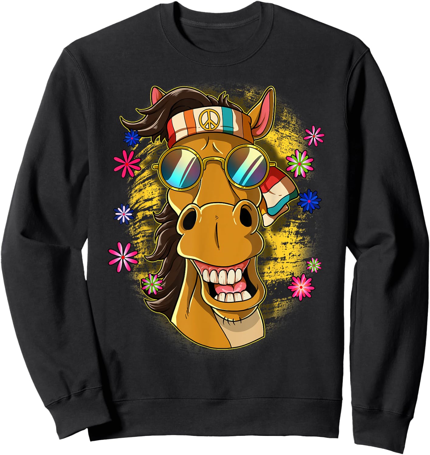 60s 70s Groovy Hippie Costume, black Sweatshirt - Sweatshirt | Black