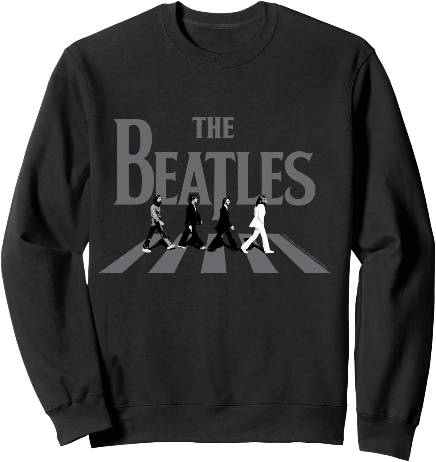 The Beatles Abbey Road Grayscale Album Cover Sweatshirt - Sweatshirt | Black