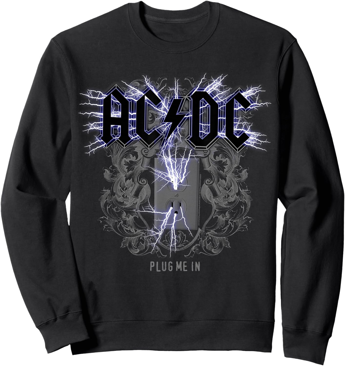 Officiel AC/DC Plug Me in Artwork ACDC Rock Sweatshirt - Sweatshirt | Black
