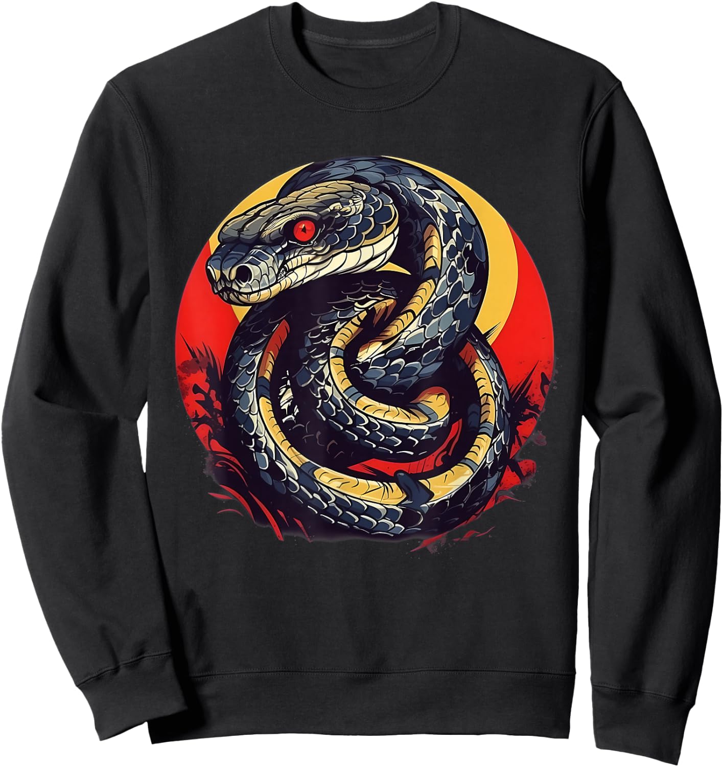 Retro Style King Snake Cobra Sweatshirt - Sweatshirt | Black