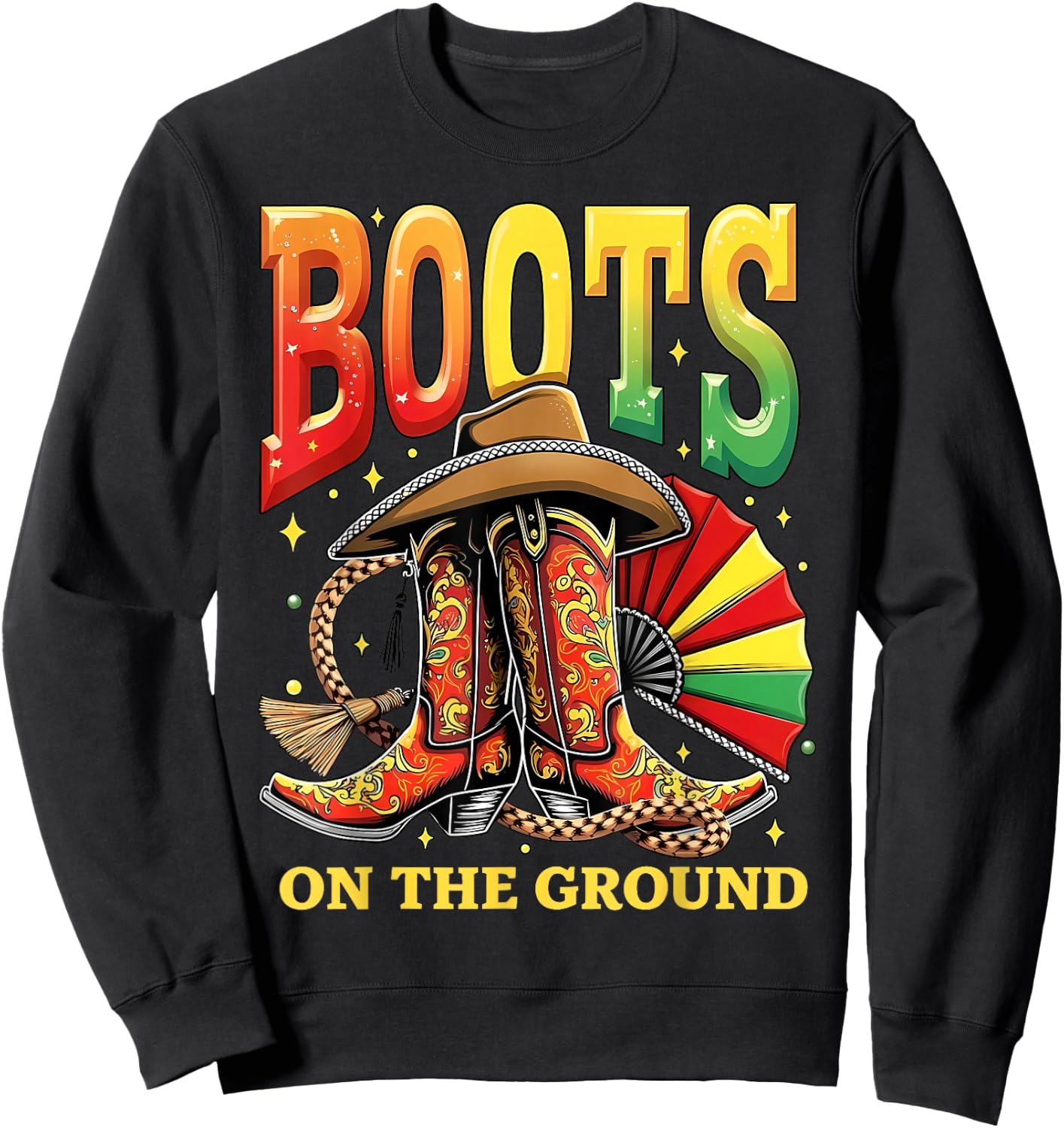 Boots on The Ground Juneteenth Cowgirl Pride Women Sweatshirt - Sweatshirt | Black