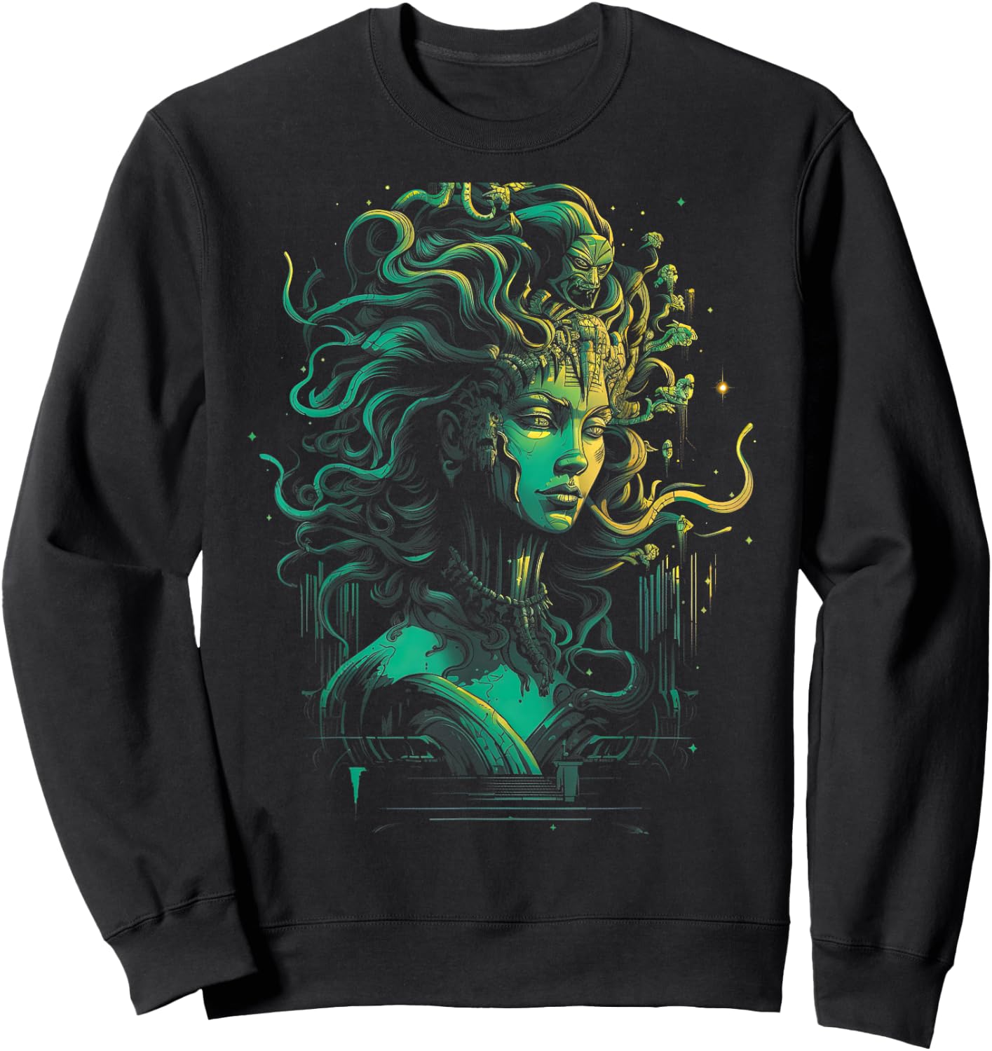 Medusa Snakes Monster Petrification Ancient Sweatshirt - Sweatshirt | Black