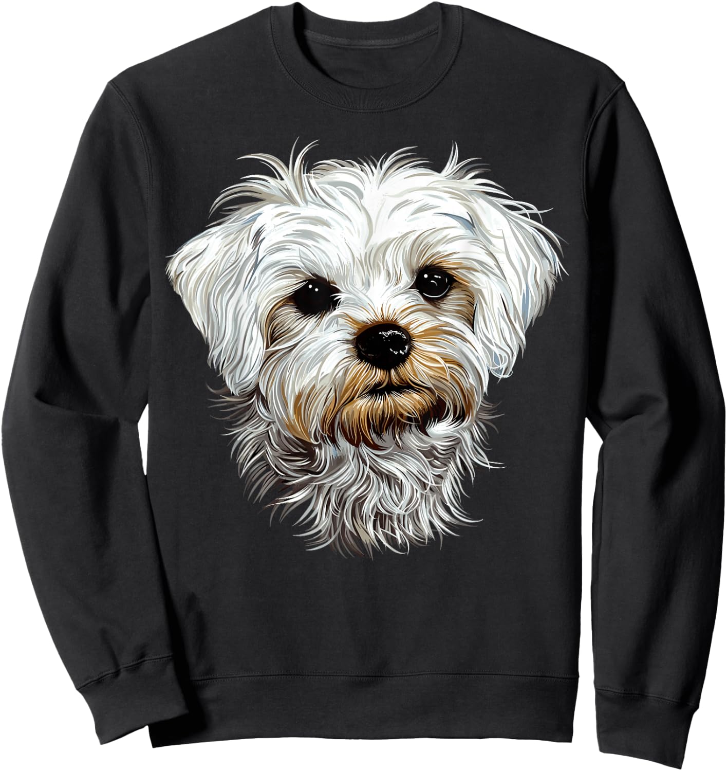 Bichon Maltese Small Dog Bichon Maltese Love Cute , Black, S Sweatshirt - Sweatshirt | Black