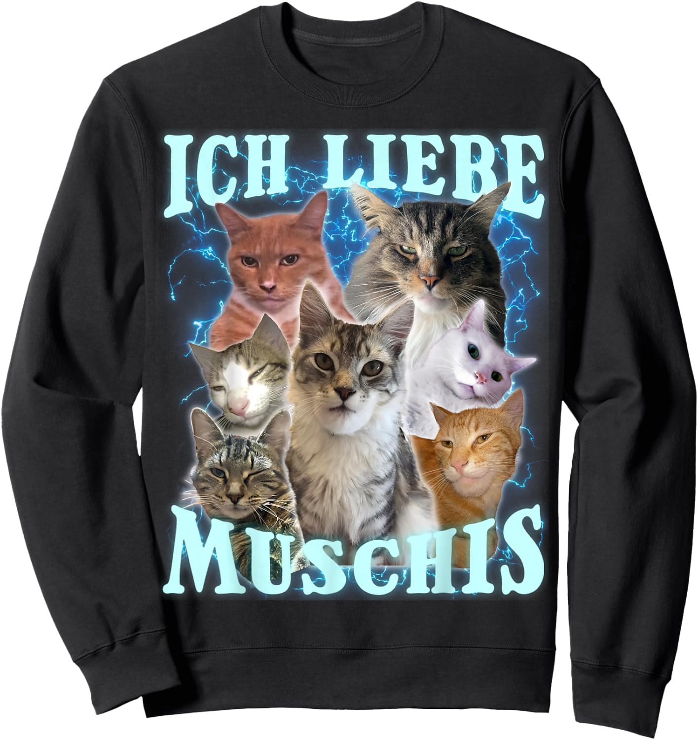 with German Text "Ich Liebe Musch, black Sweatshirt - Sweatshirt | Black