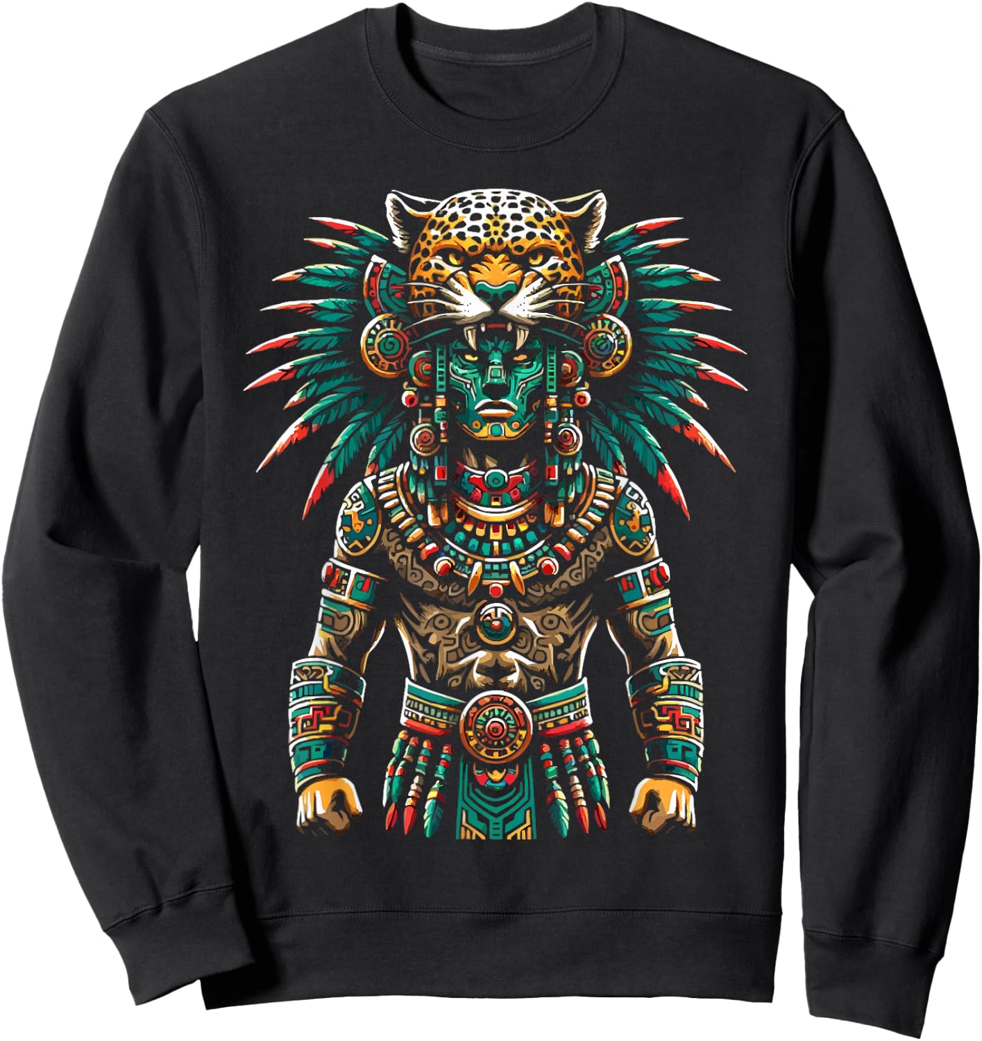 Aztec Jaguar Warrior Aztec Culture Mayan Indigenous Sweatshirt - Sweatshirt | Black